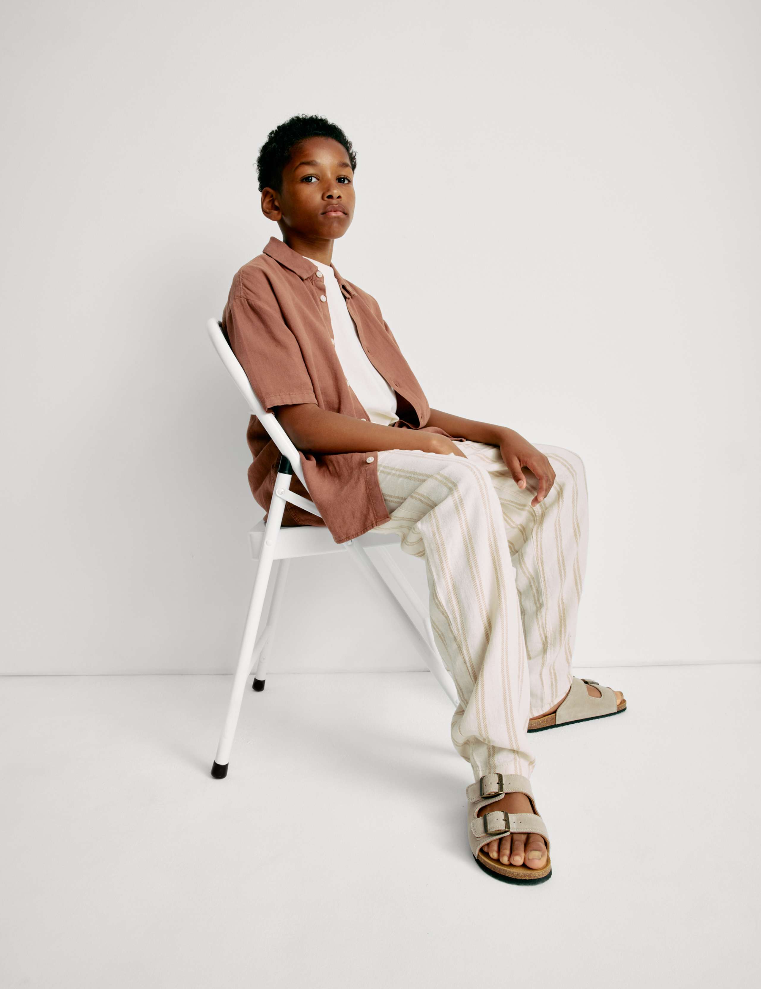 Linen Rich Striped Trousers (6-16 Yrs) 3 of 7
