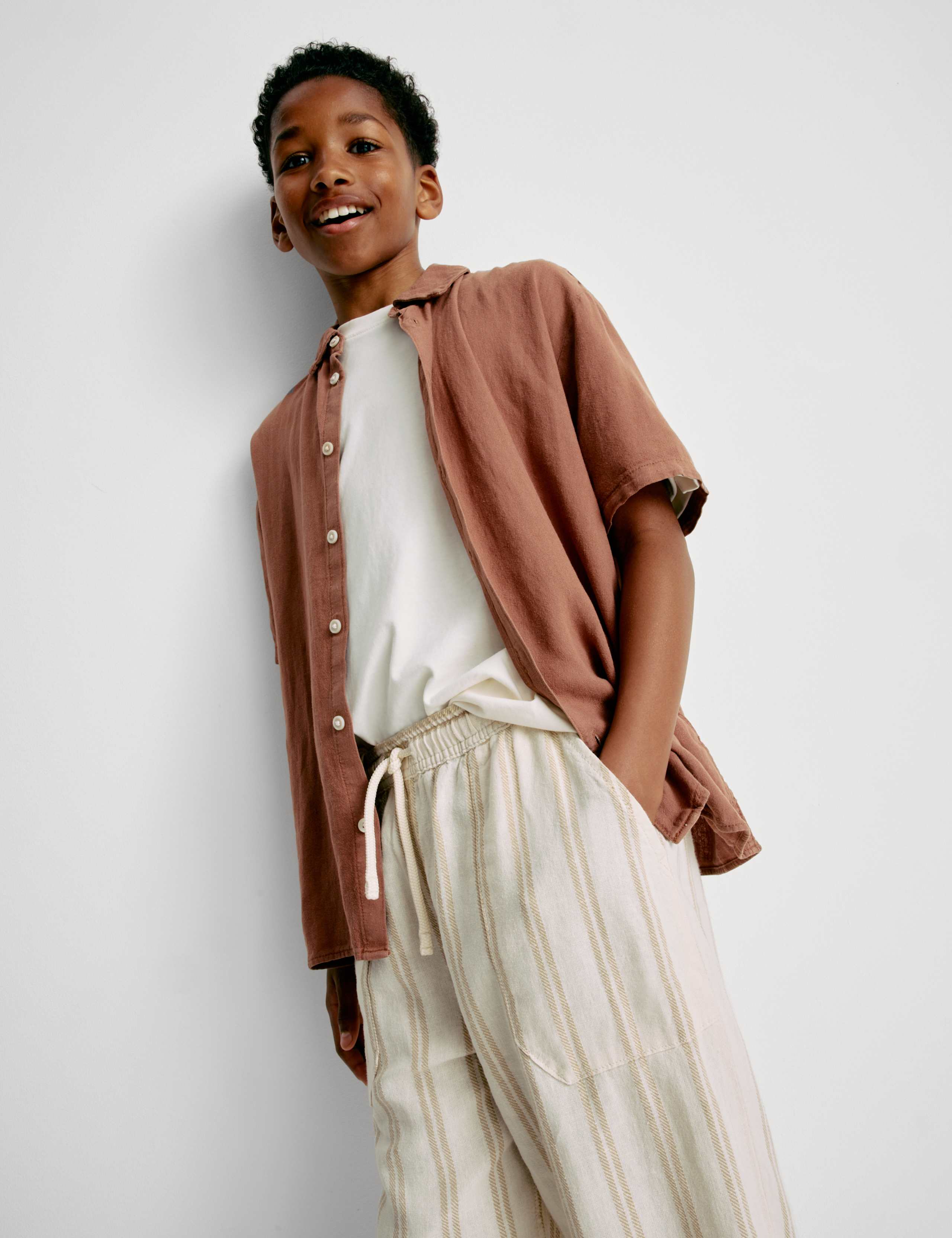 Linen Rich Striped Trousers (6-16 Yrs) 5 of 7