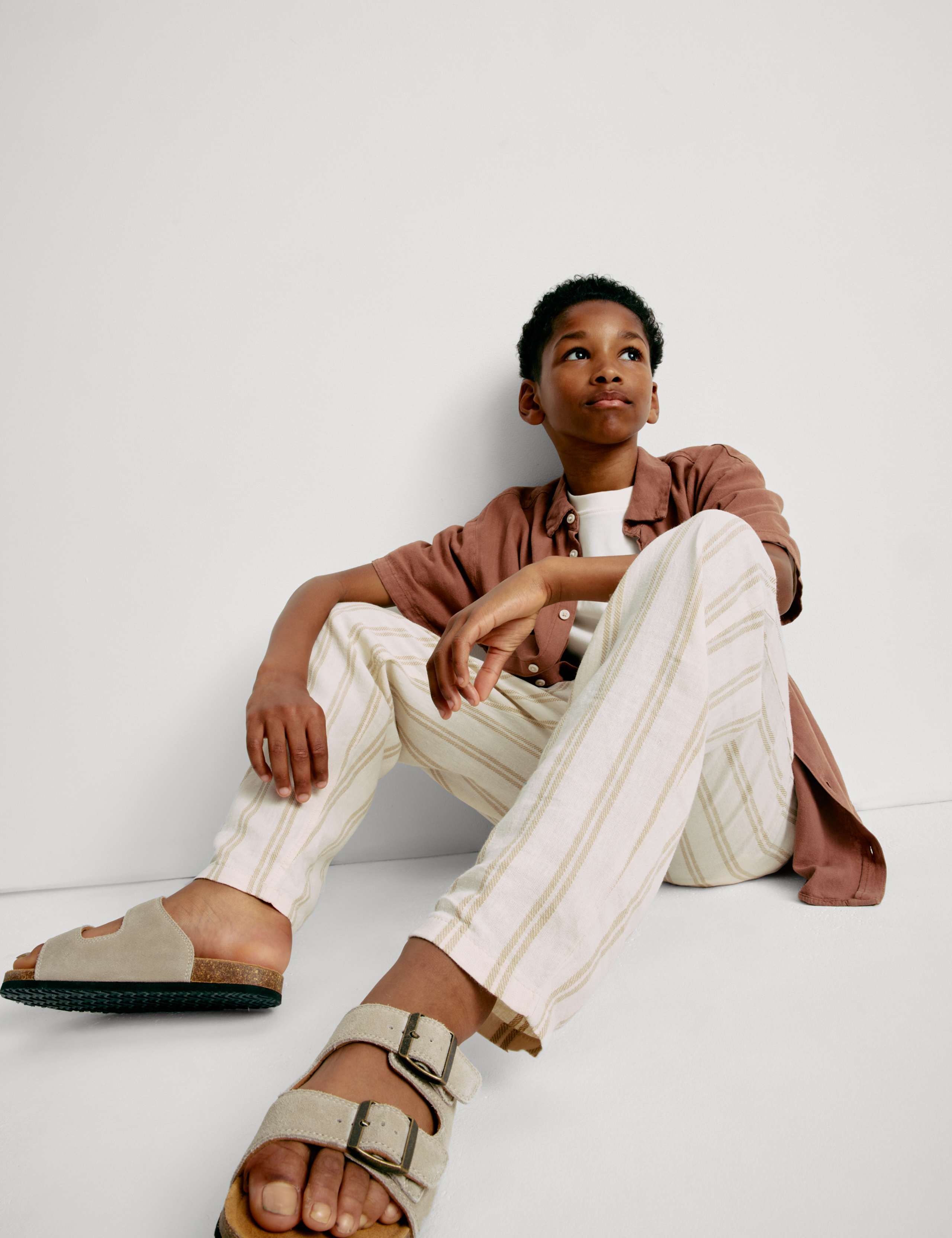 Linen Rich Striped Trousers (6-16 Yrs) 7 of 7