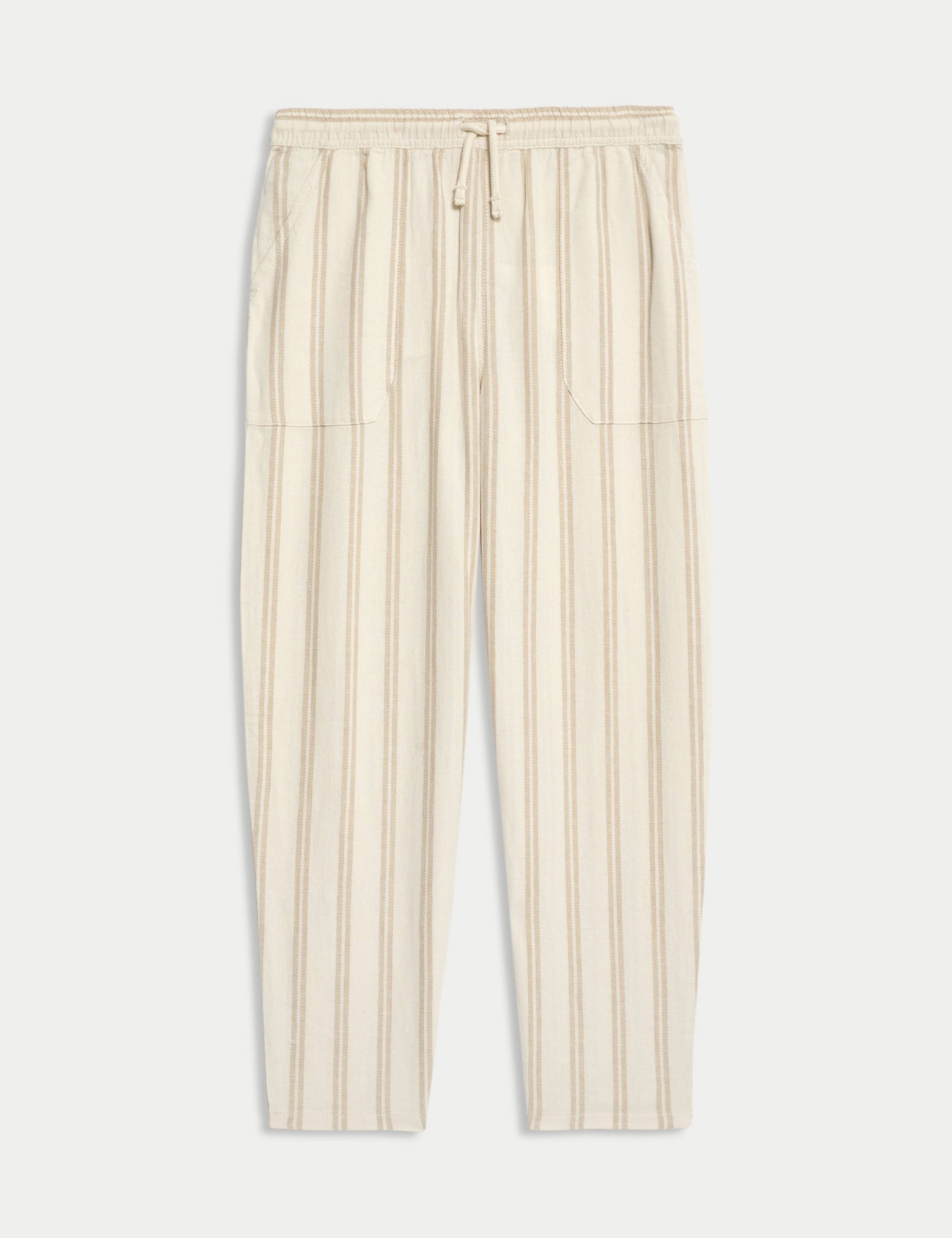 Linen Rich Striped Trousers (6-16 Yrs) 2 of 7