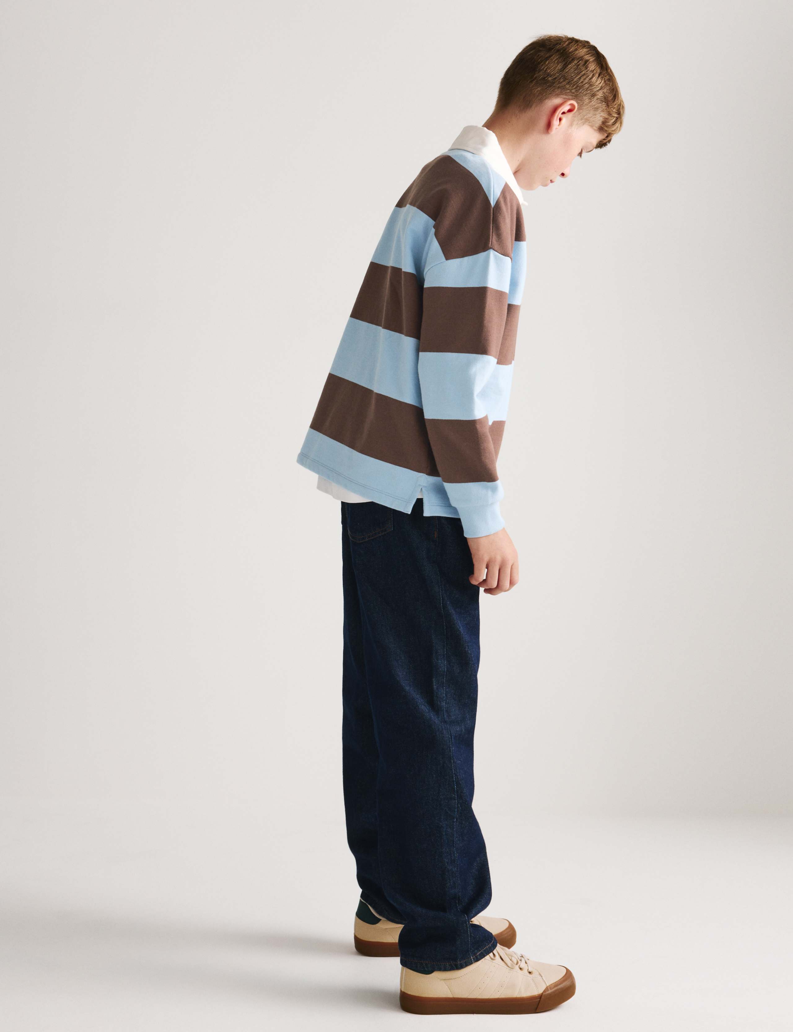 Pure Cotton Striped Rugby Sweatshirt (6-16 Yrs) 5 of 6