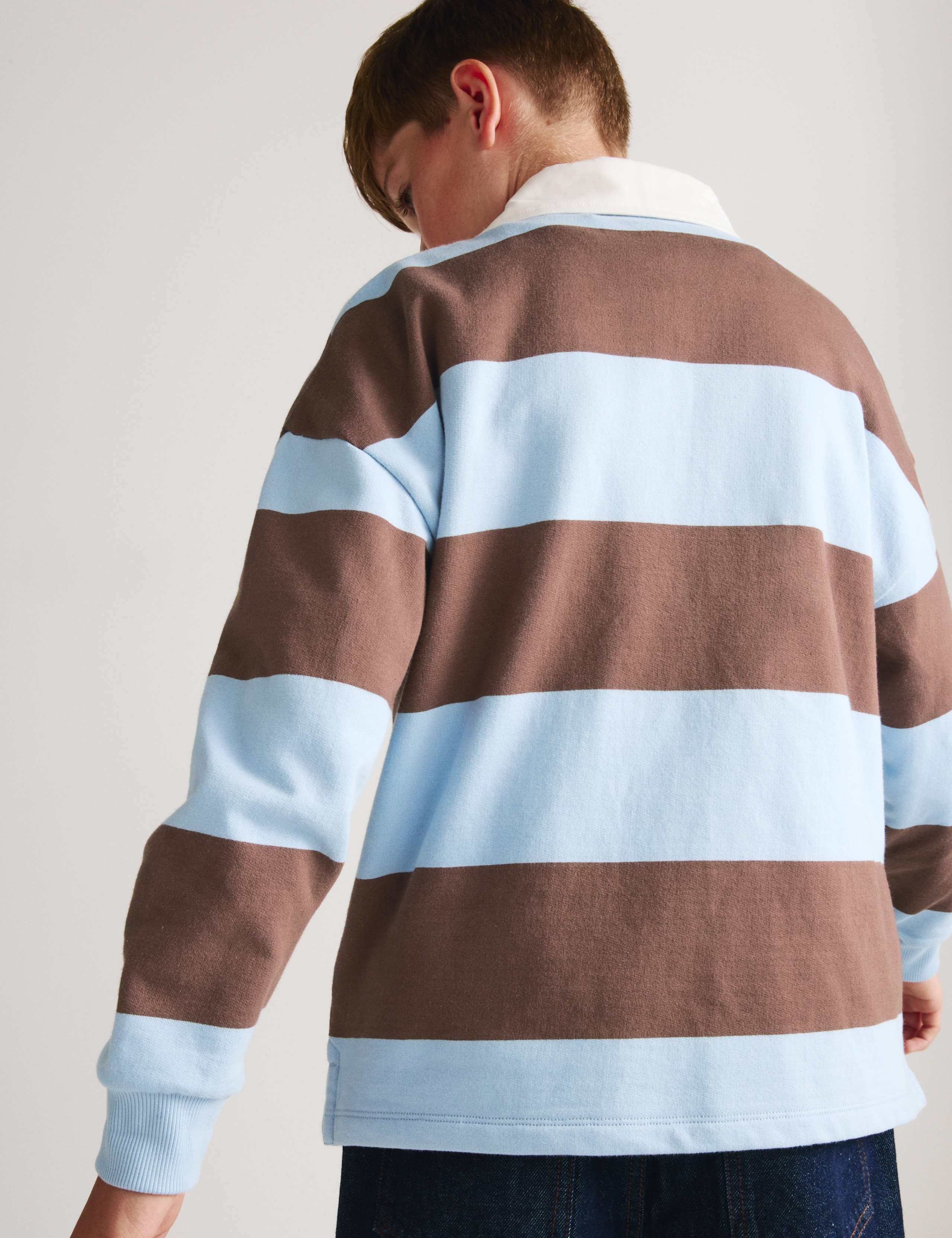 Pure Cotton Striped Rugby Sweatshirt (6-16 Yrs) 6 of 6