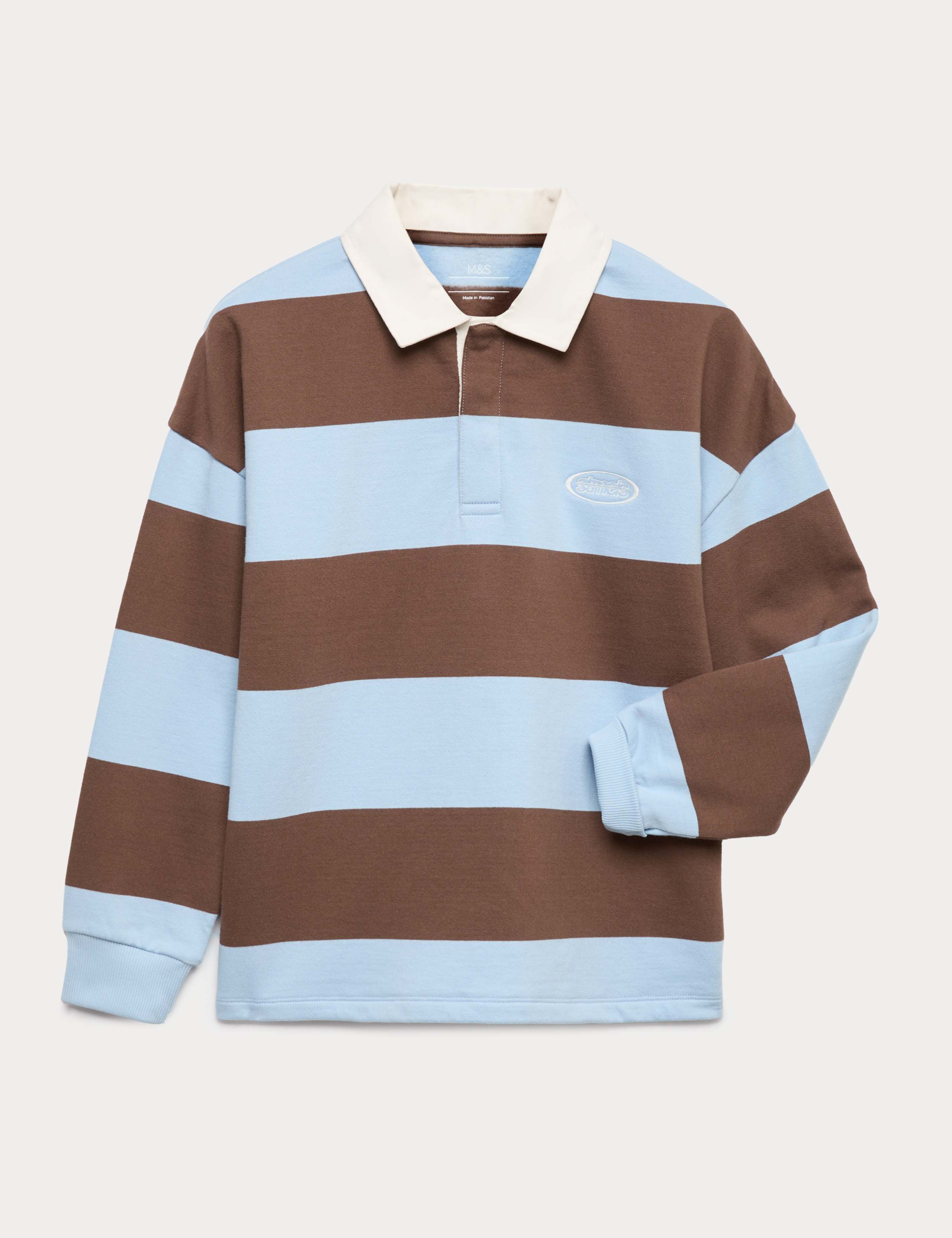 Pure Cotton Striped Rugby Sweatshirt (6-16 Yrs) 2 of 6