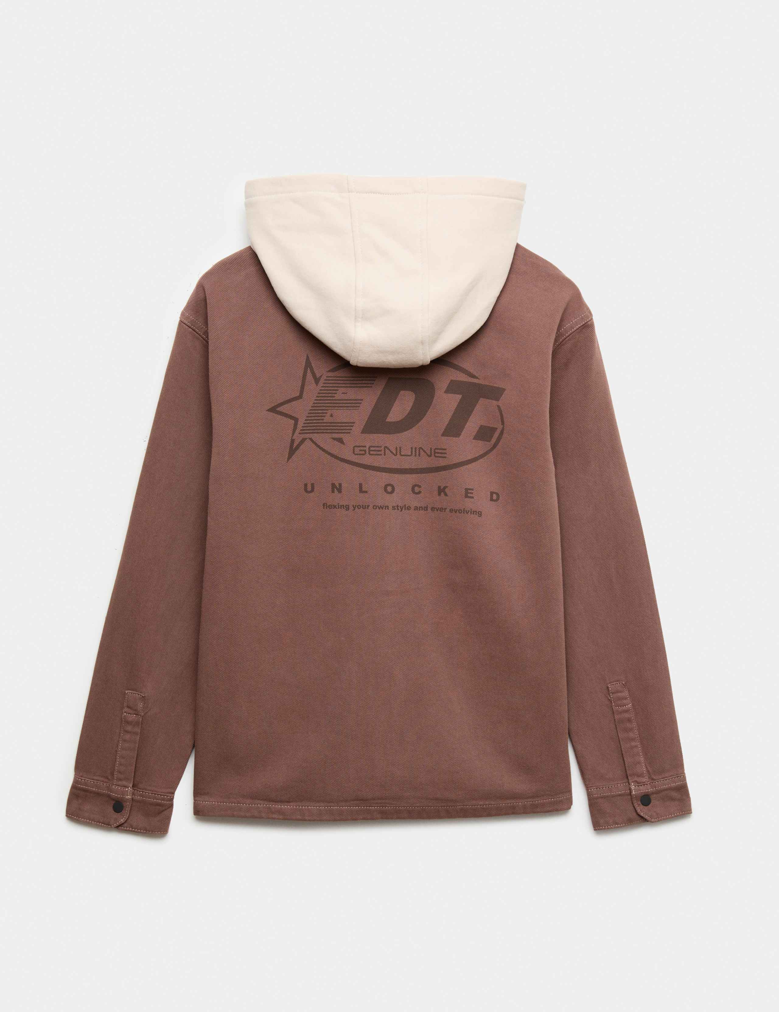 Cotton Rich Hooded Zip Shirt (6-16 Yrs) 2 of 2