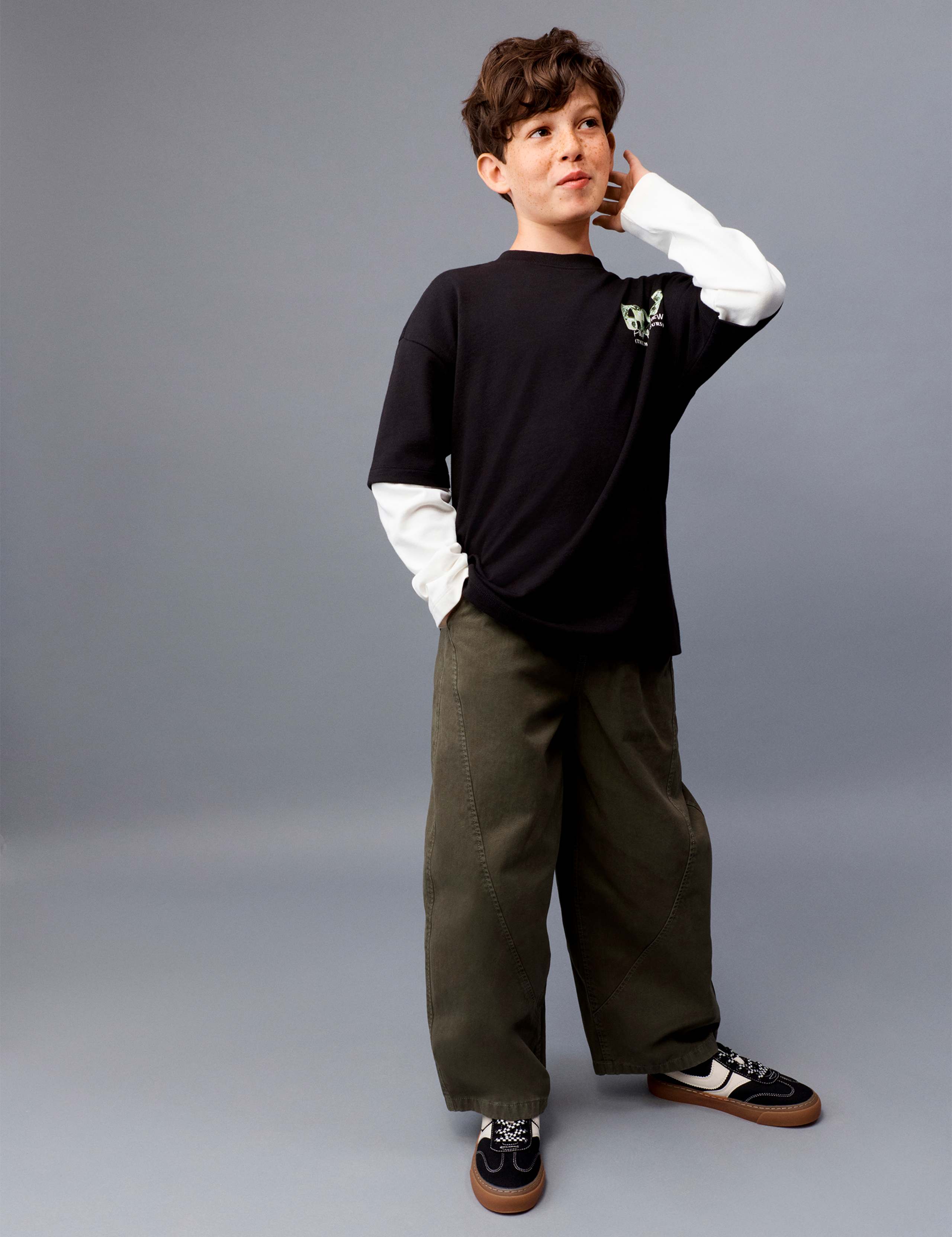 Pure Cotton Graphic Mock Sleeve T-Shirt (6-16 Yrs) 2 of 3