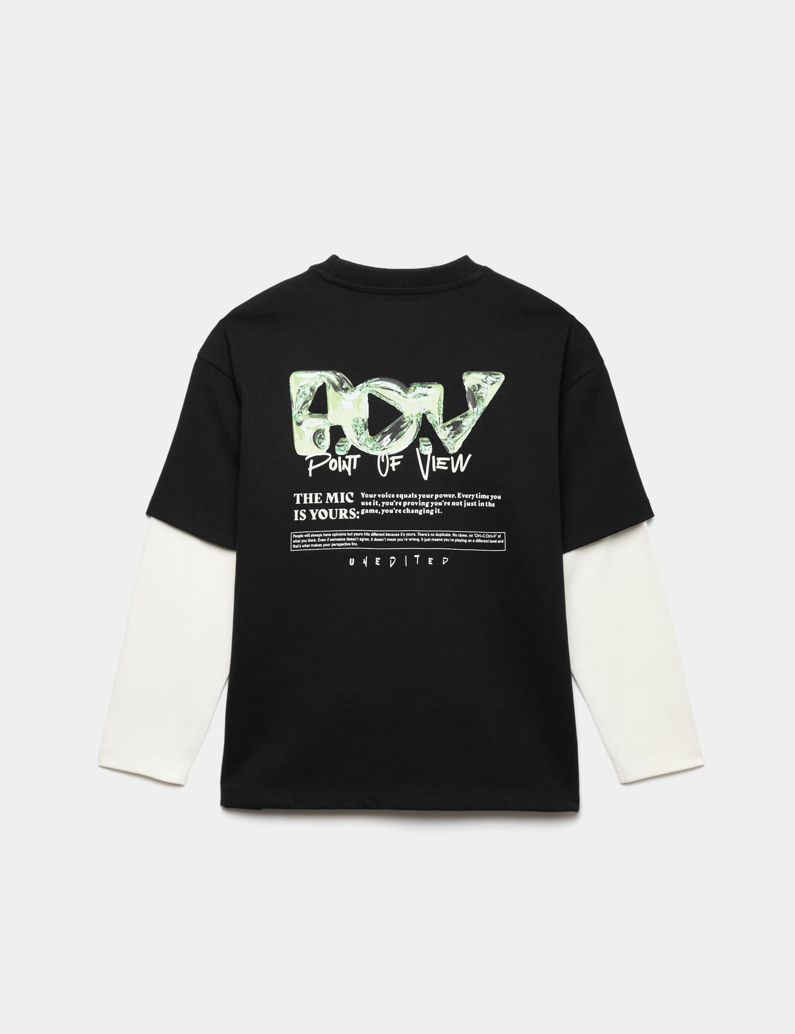Pure Cotton Graphic Mock Sleeve T-Shirt (6-16 Yrs) 3 of 3