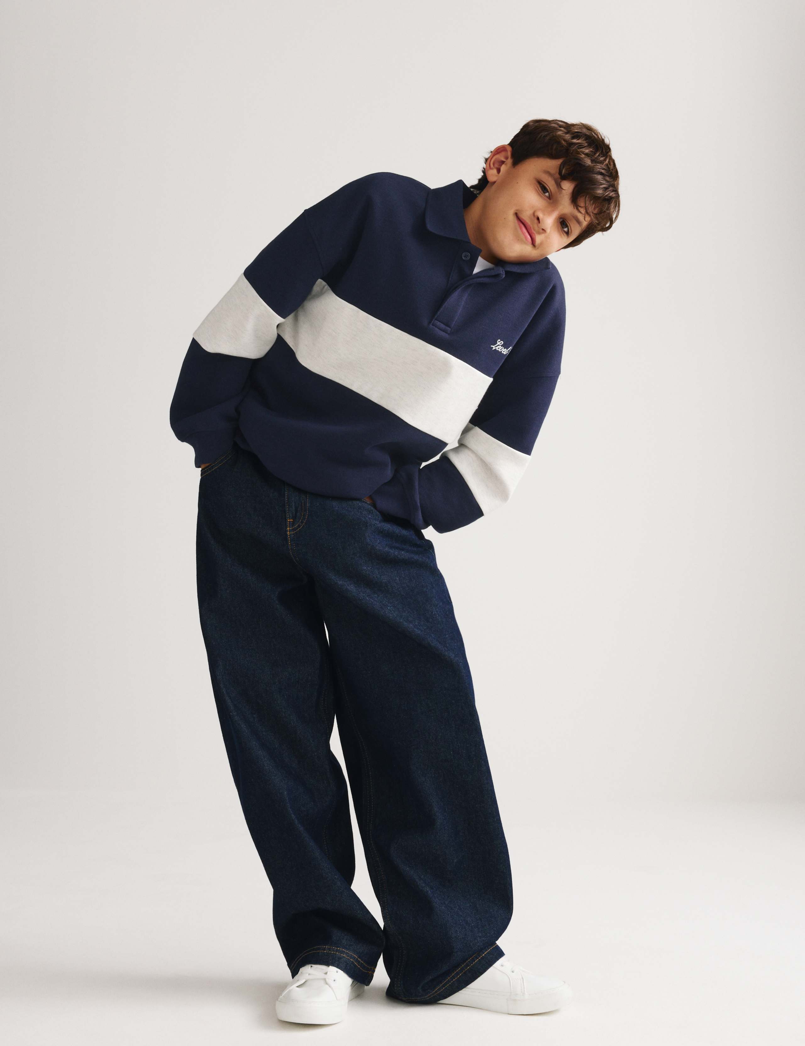 Cotton Rich Colourblock Rugby Sweatshirt (6-16 Yrs) 1 of 7