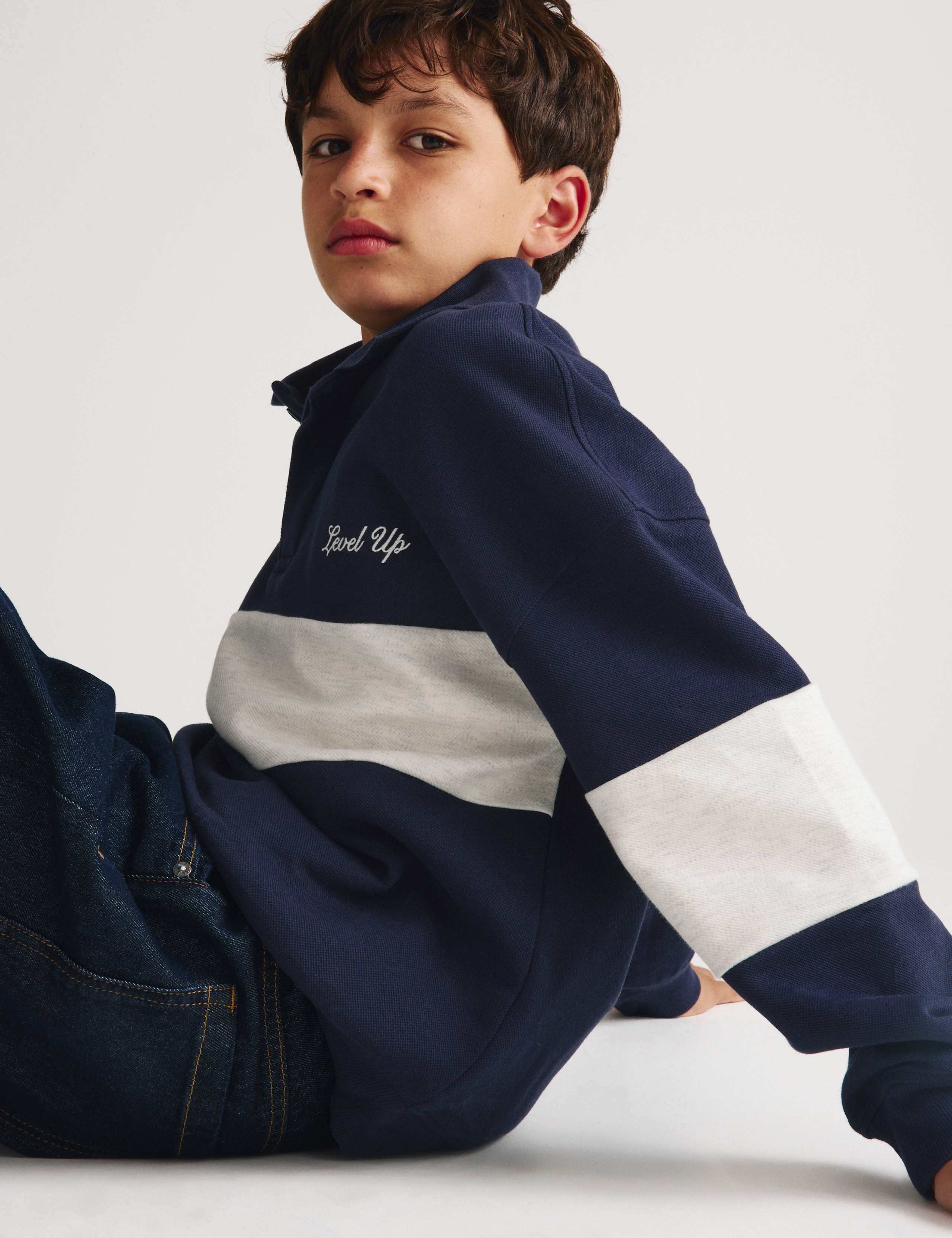 Cotton Rich Colourblock Rugby Sweatshirt (6-16 Yrs) 3 of 7