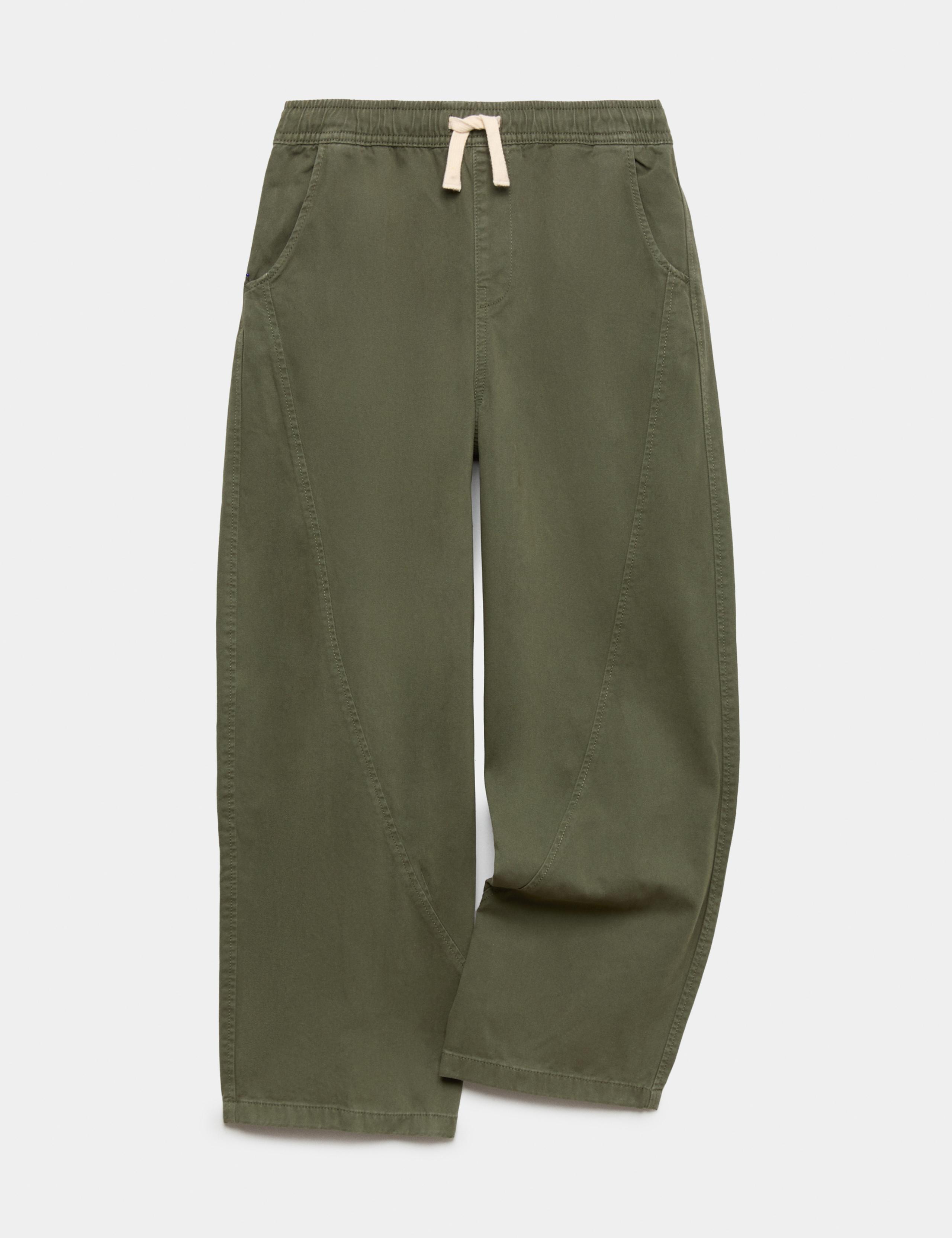 Pure Cotton Barrel Trousers (6-16 Yrs) 1 of 1