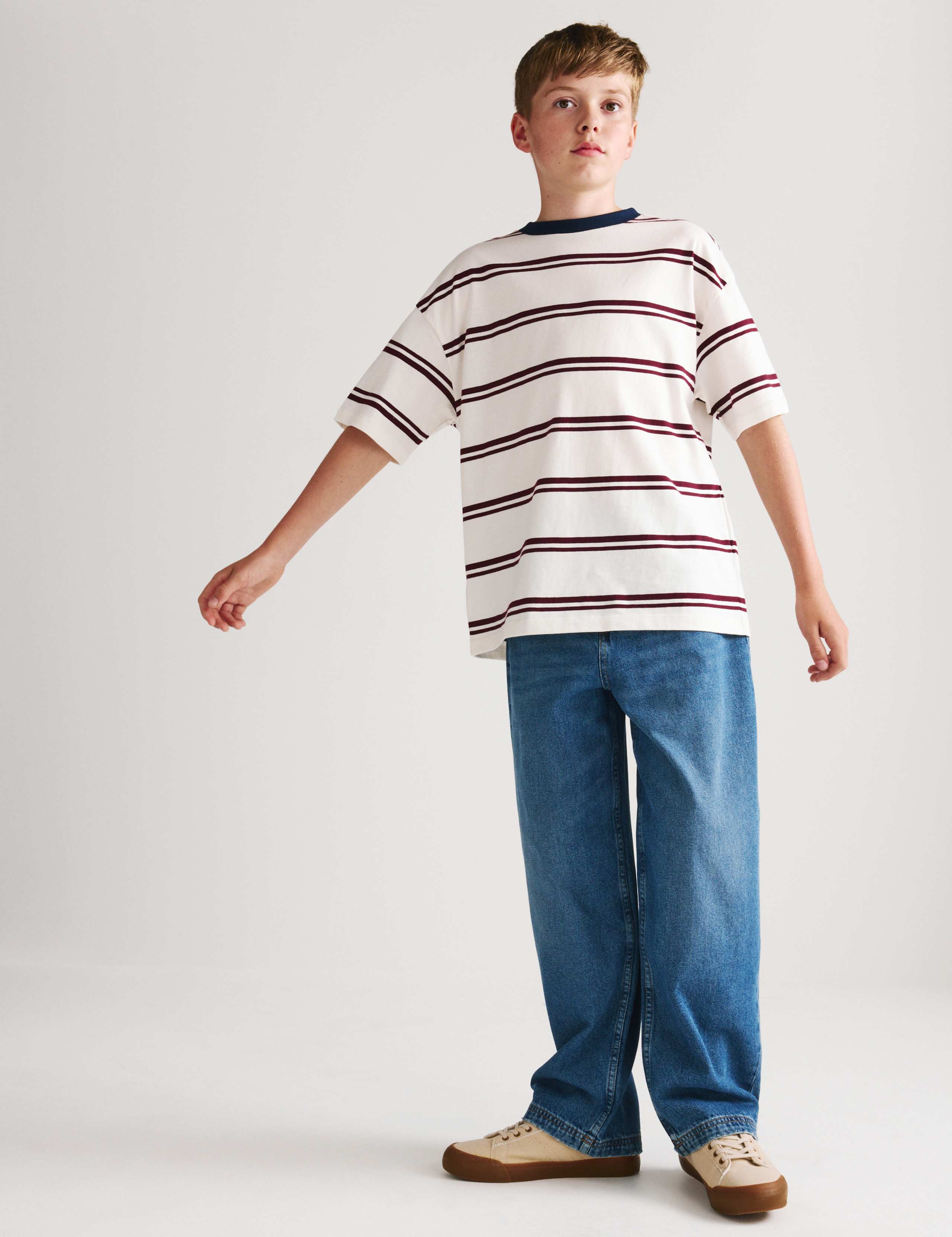 Pure Cotton Striped T-Shirt (6-16 Yrs) 1 of 5