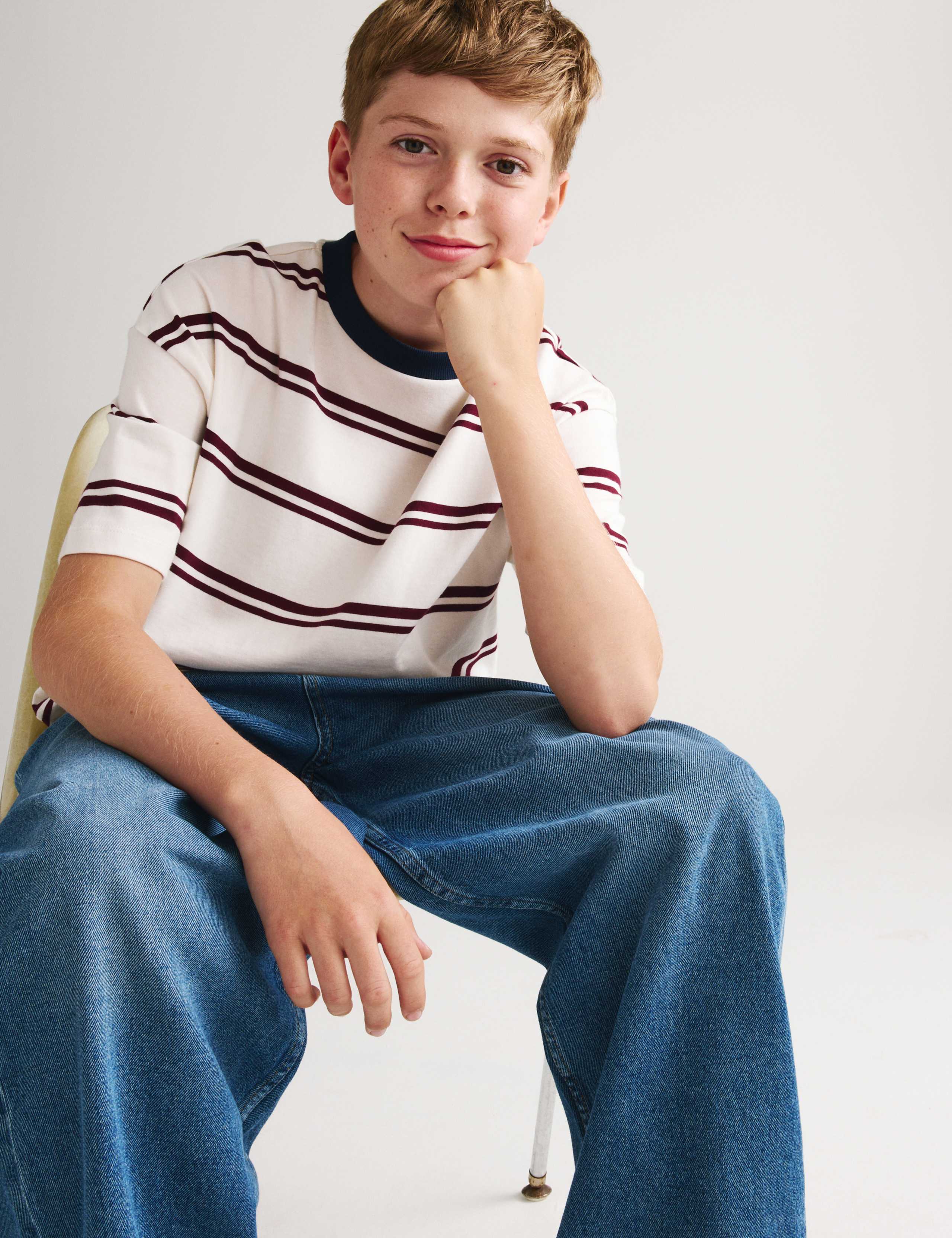 Pure Cotton Striped T-Shirt (6-16 Yrs) 5 of 5