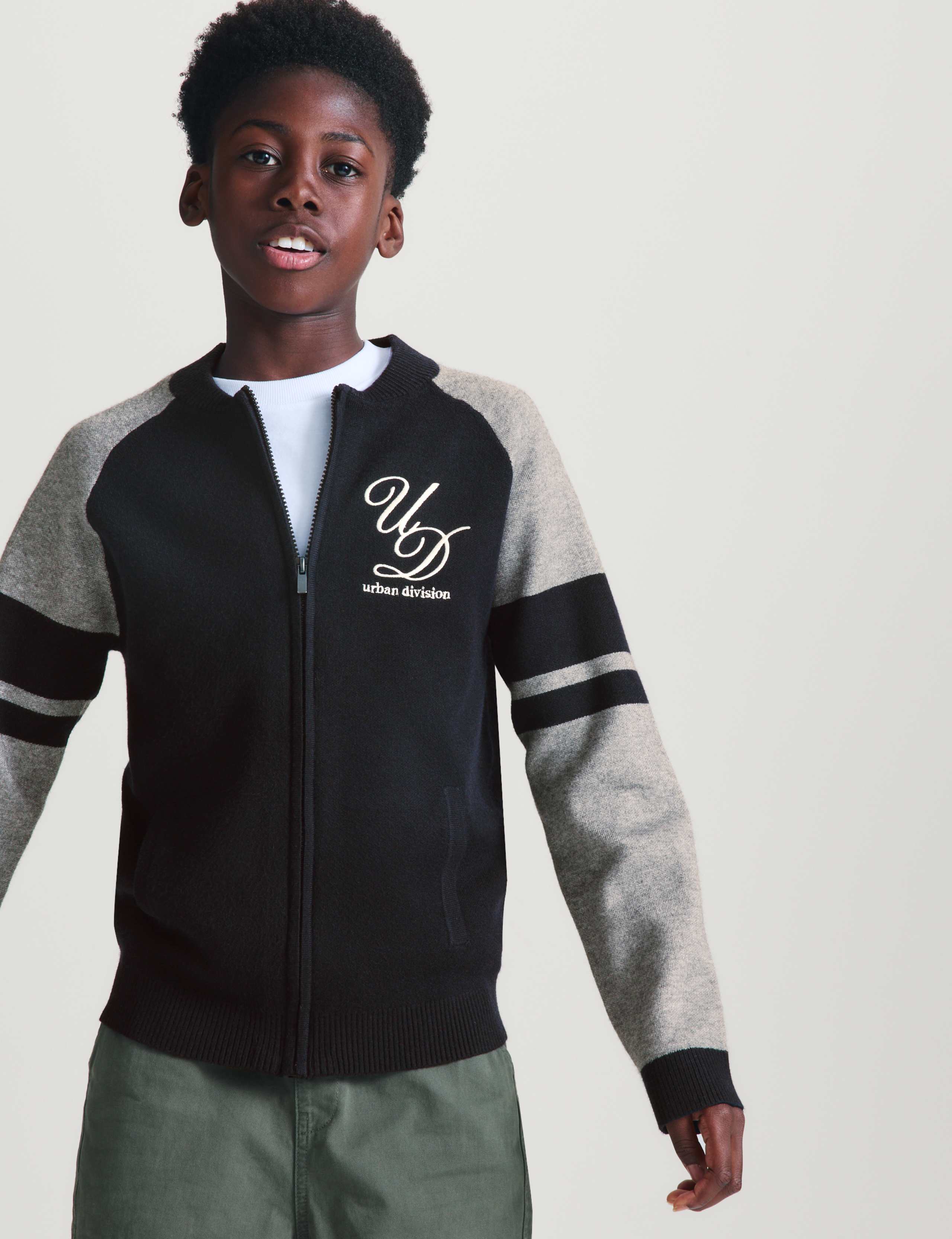 Knitted Bomber Style Cardigan (6-16 Yrs) 1 of 5