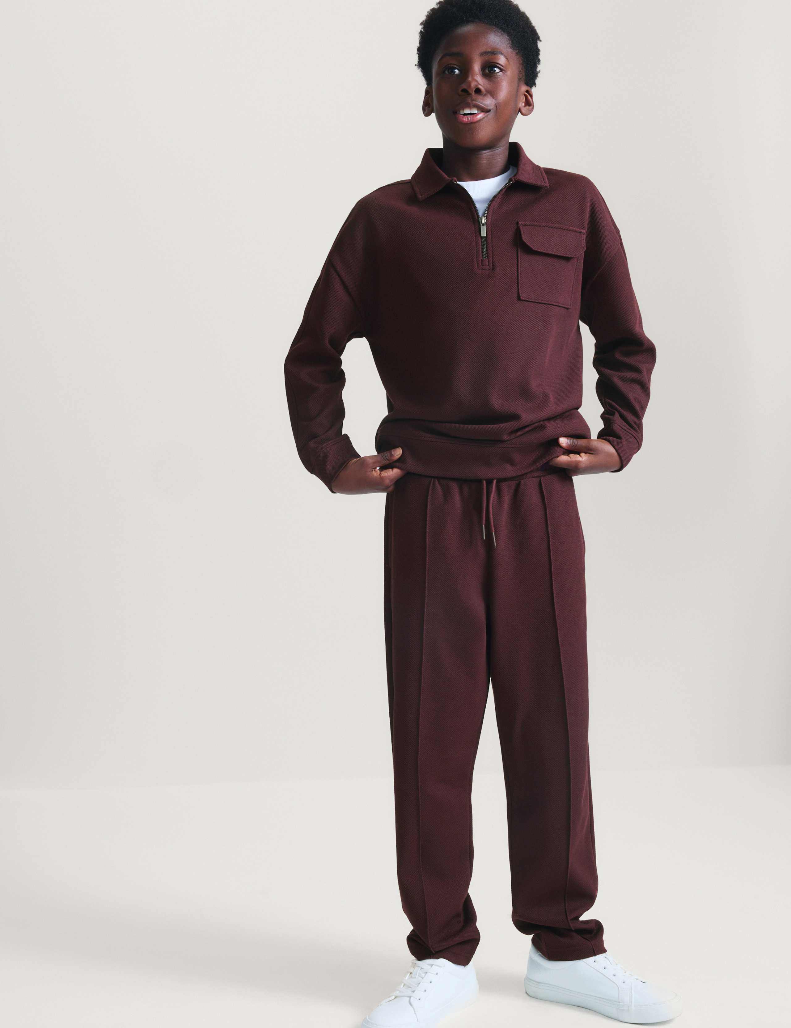 Cotton Blend Pique Joggers (6-16 Yrs) 5 of 5