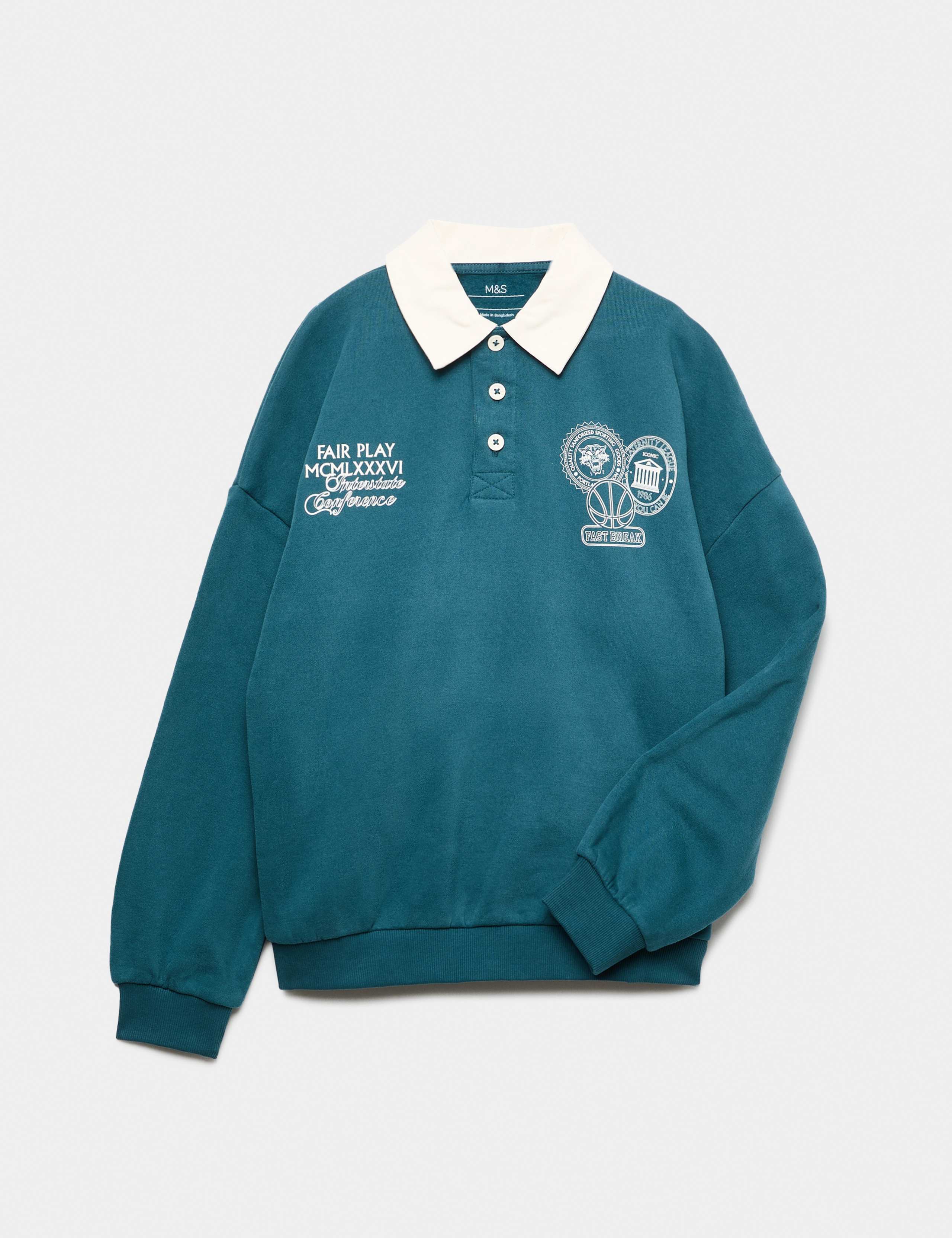 Cotton Rich Rugby Sweatshirt 1 of 2