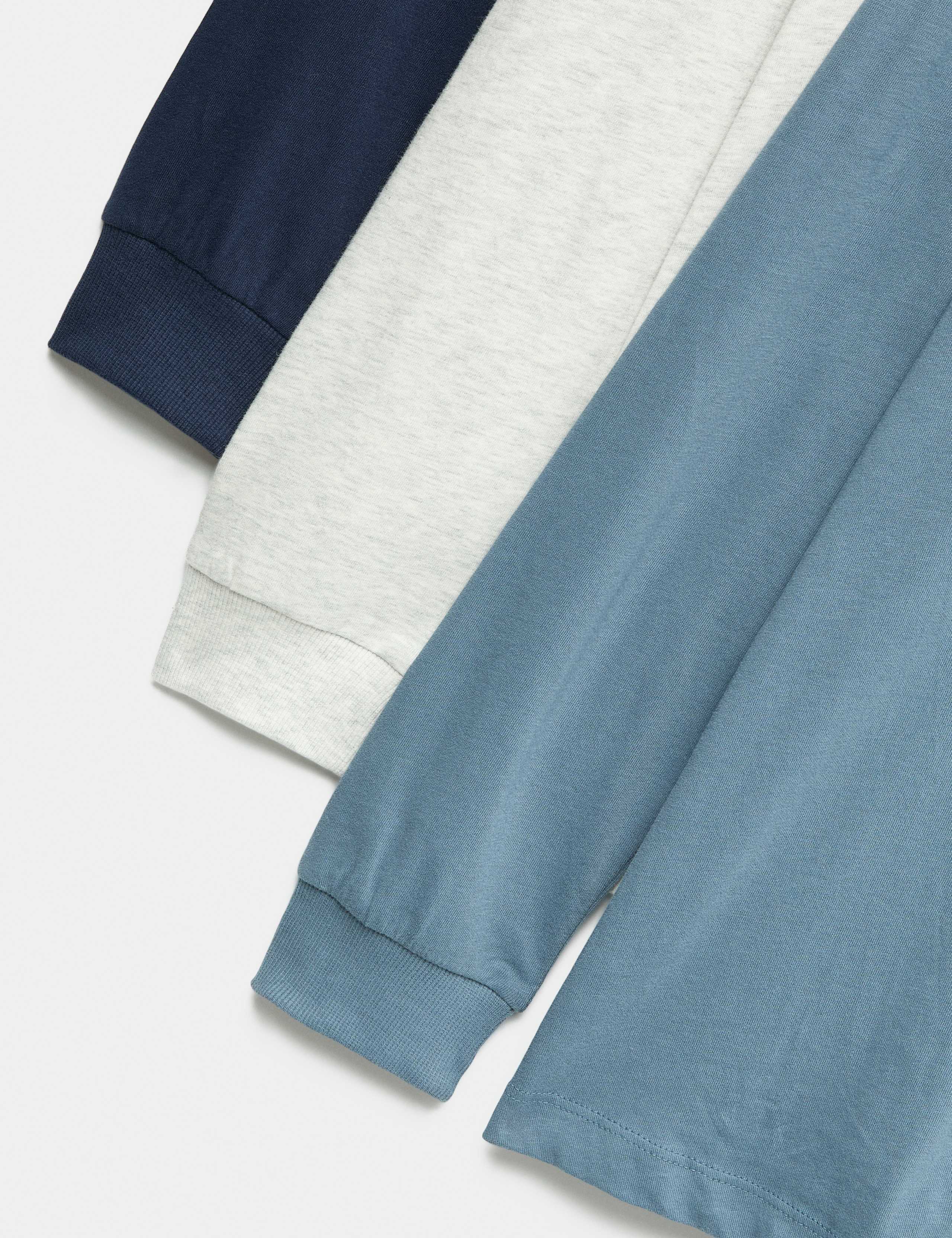 3 Pack Cotton Rich Plain Tops (6-16 Yrs) 2 of 2