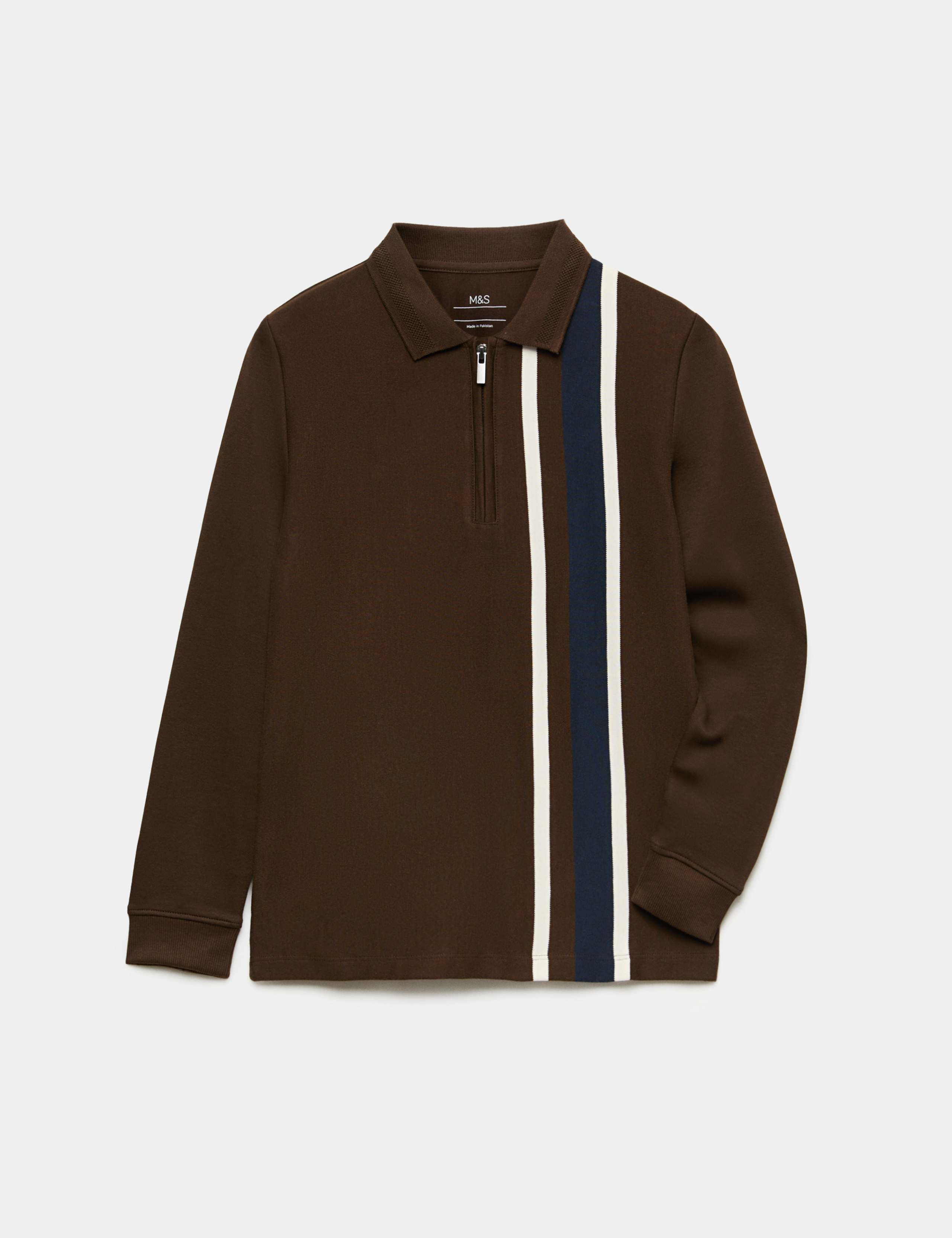 Pure Cotton Striped Polo Shirt 1 of 1