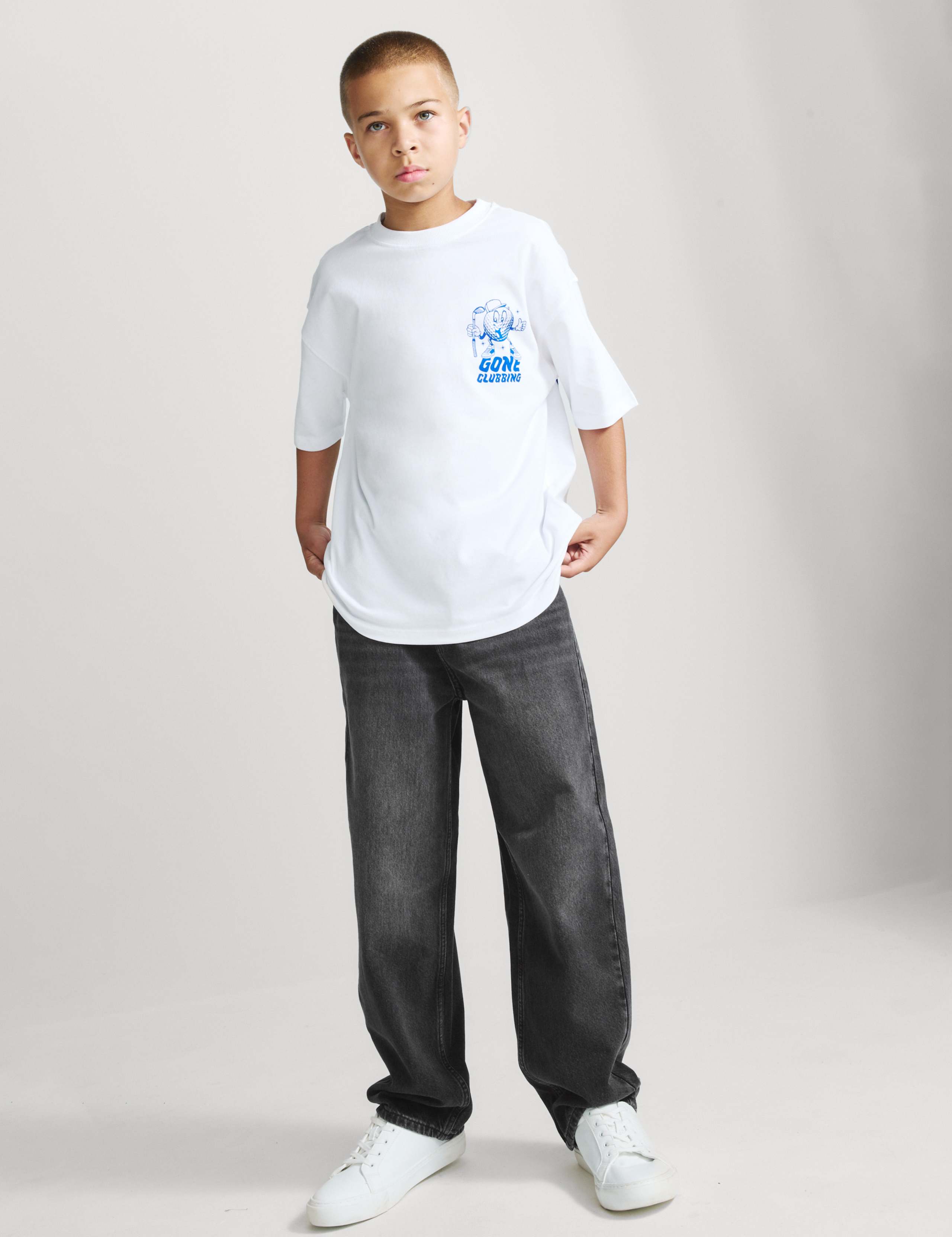 Pure Cotton Barrel Leg Jeans (6-16 Yrs) 1 of 7
