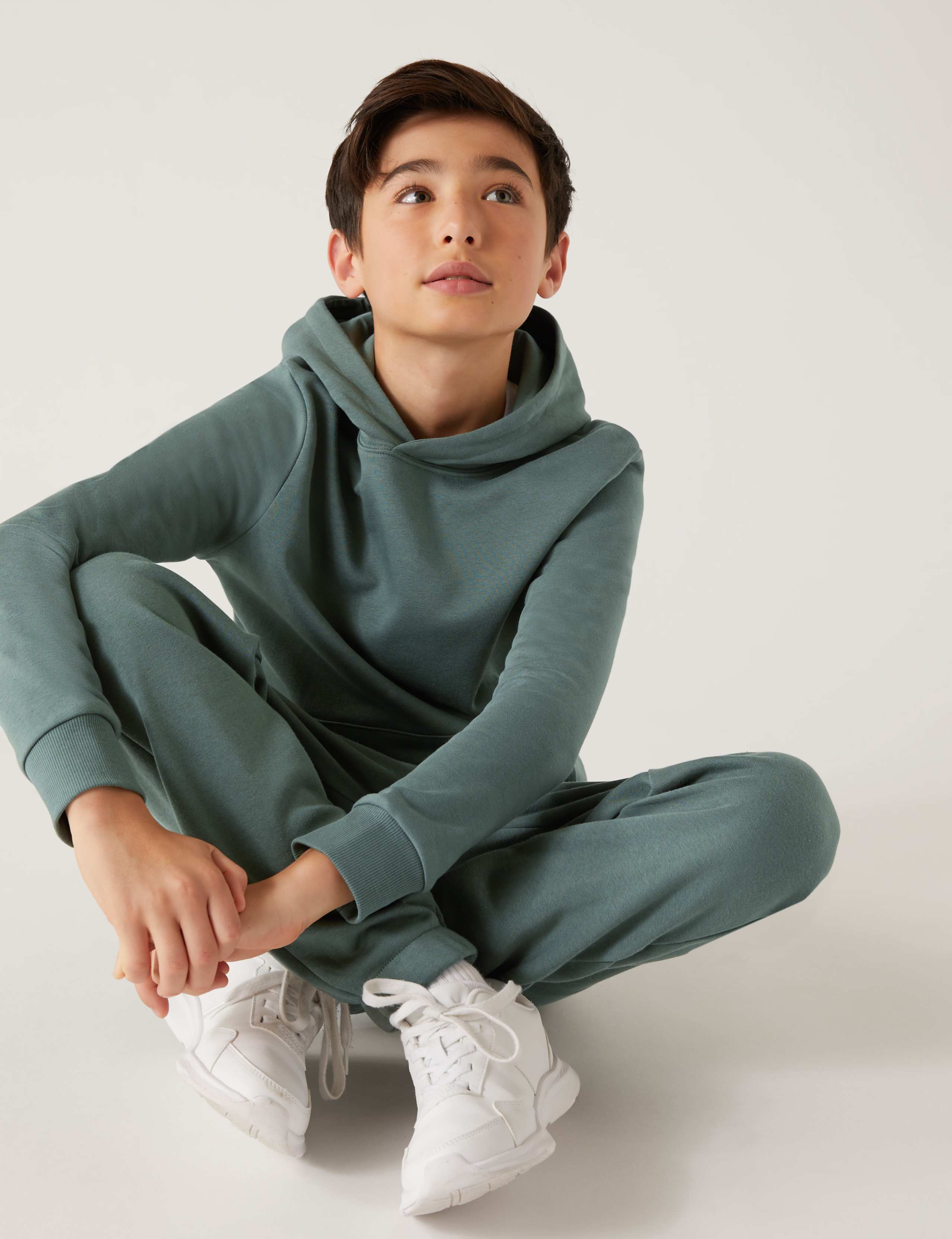 Cotton Rich Plain Hoodie (6-16 Yrs) 1 of 4