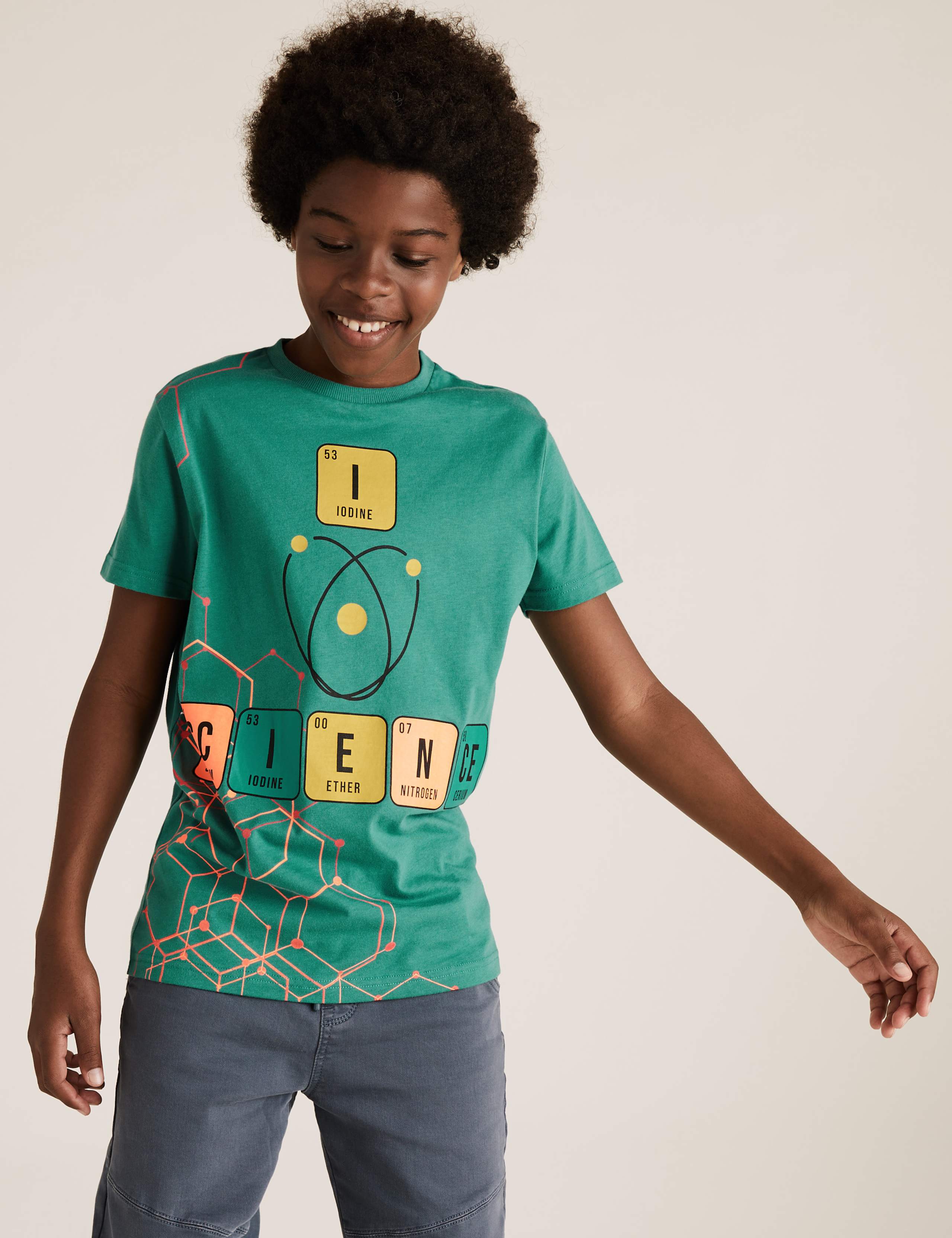 Pure Cotton Science Print T-Shirt (6-16 Yrs) 1 of 4