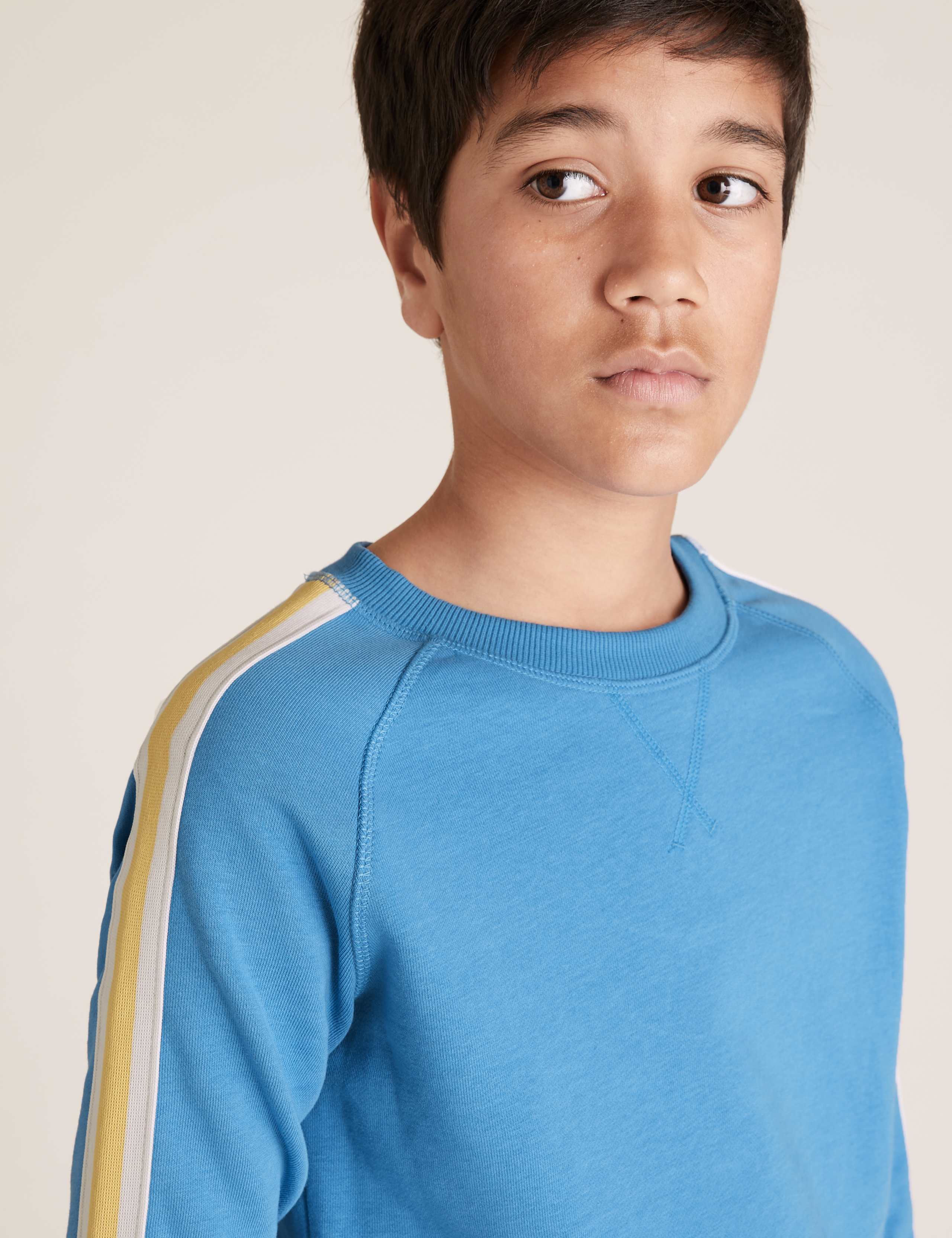 Cotton Raglan Striped Sweatshirt (6-16 Yrs) 3 of 4