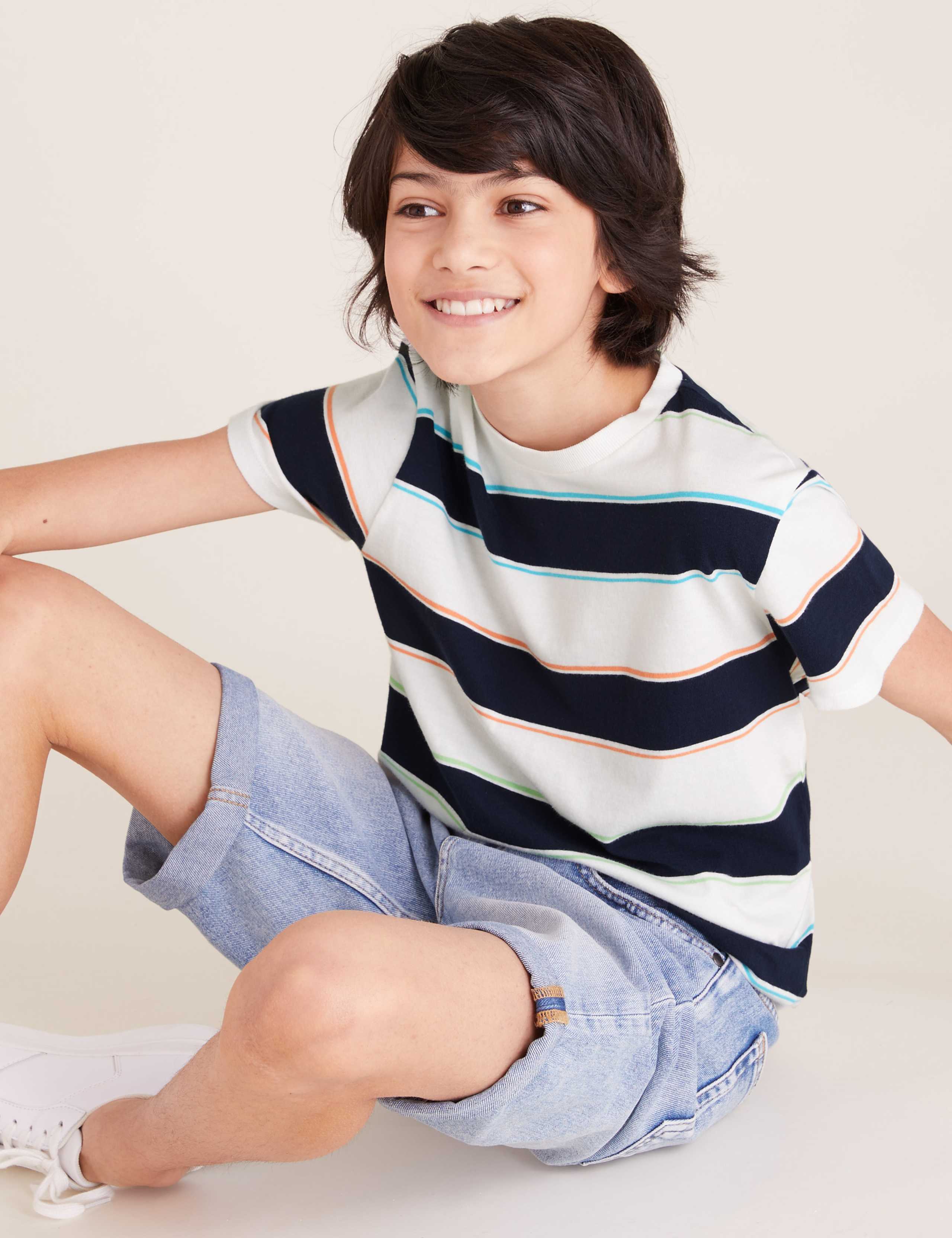 Cotton Striped T-Shirt (6-16 Yrs) 1 of 4