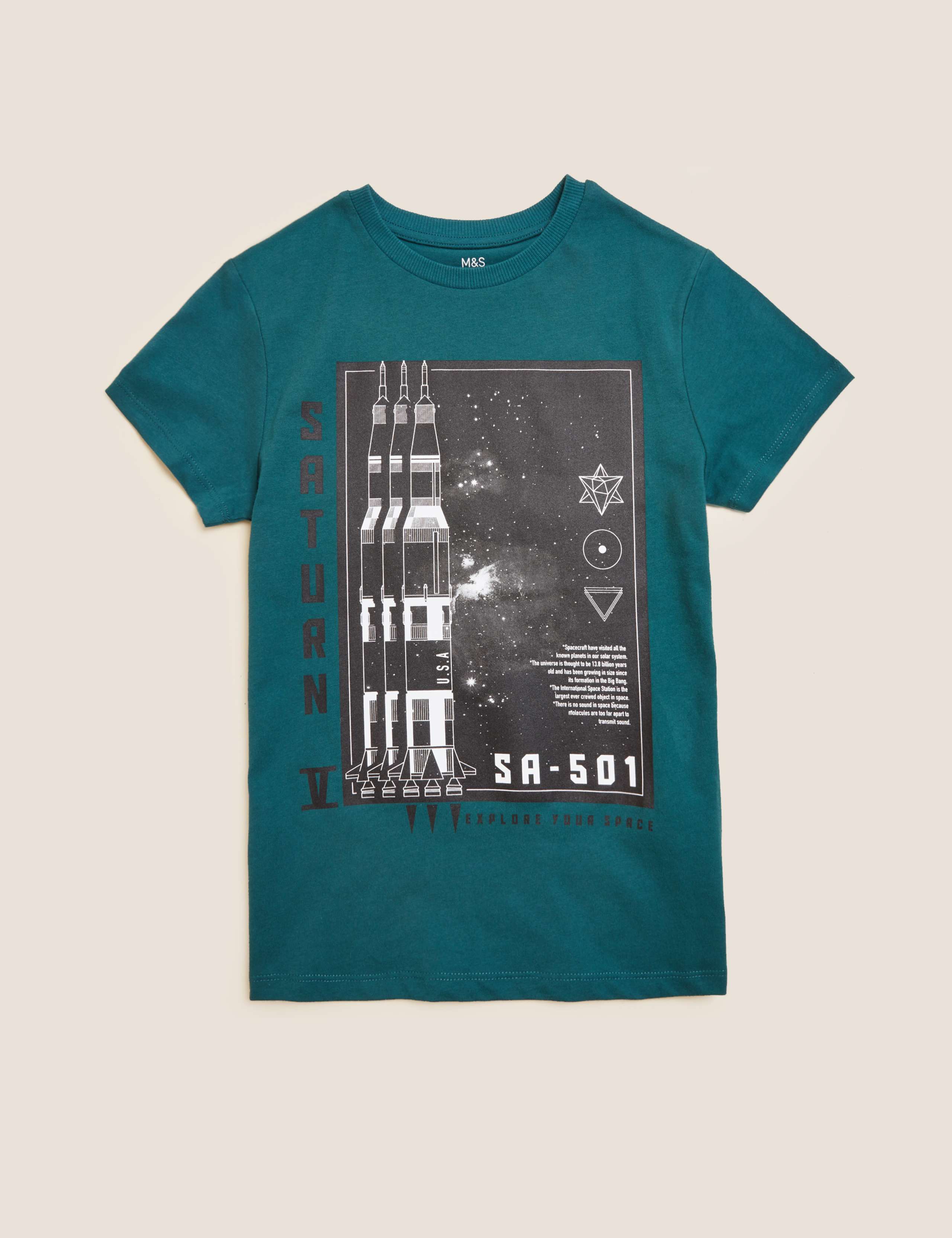 Cotton Rich Space Graphic T-Shirt (6-16 Yrs) 1 of 1