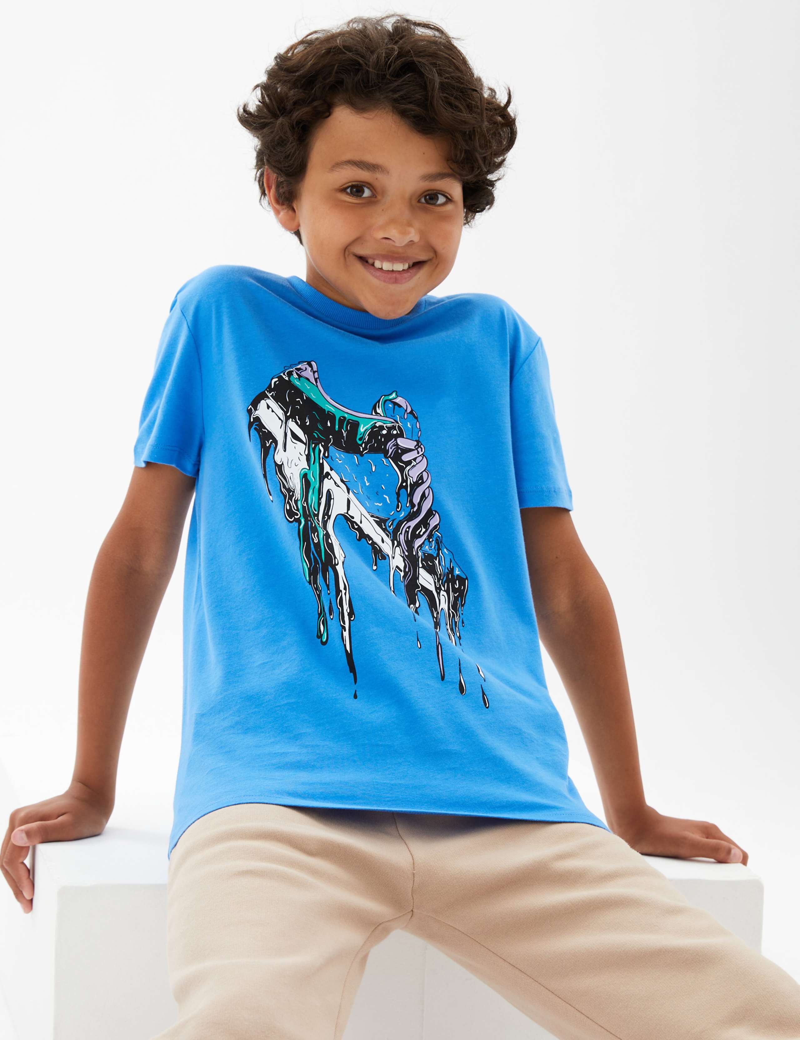 Pure Cotton Trainer Print T-Shirt (6-16 Yrs) 1 of 4