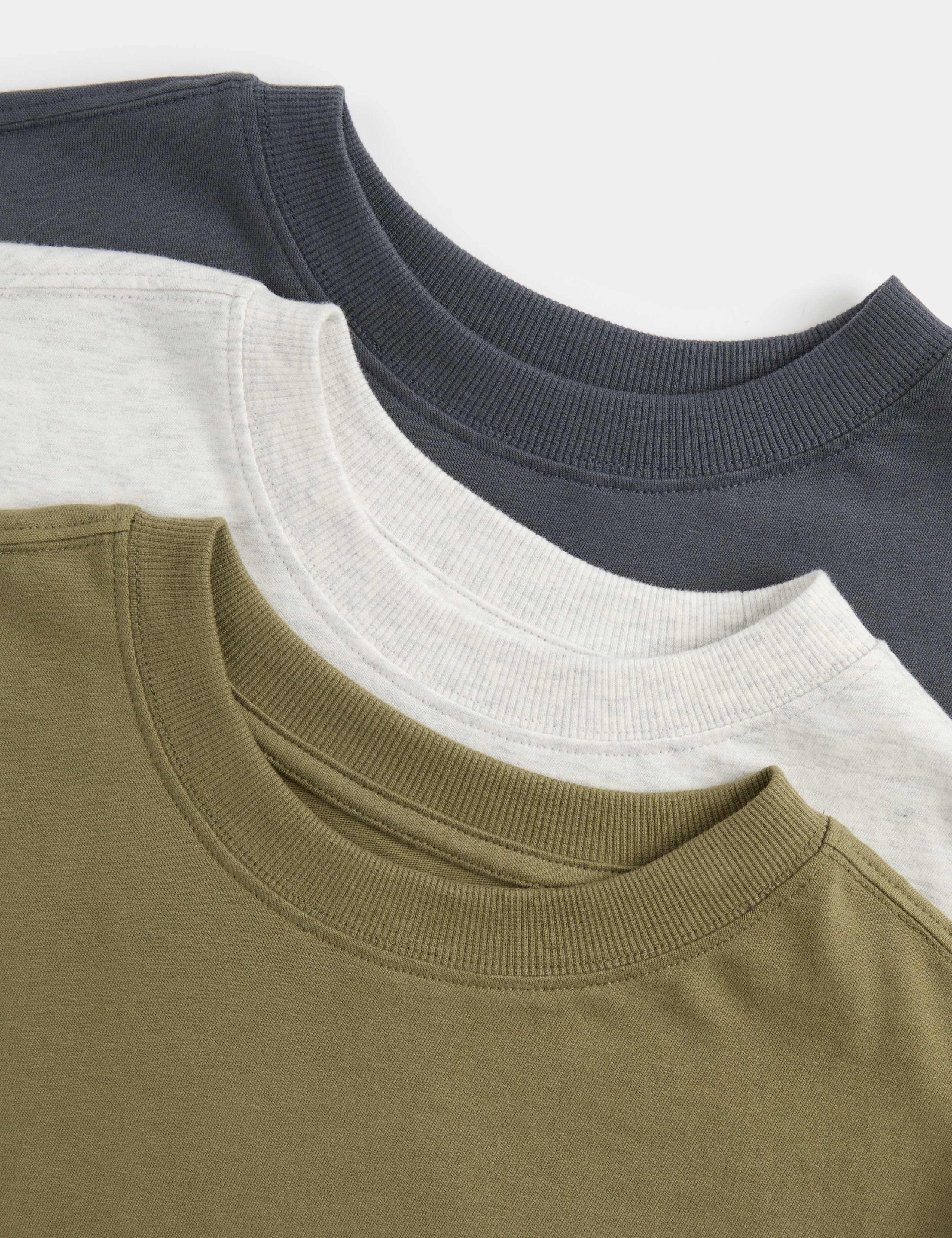 3 Pack Pure Cotton Plain T-Shirts (6-16 Yrs) 2 of 2