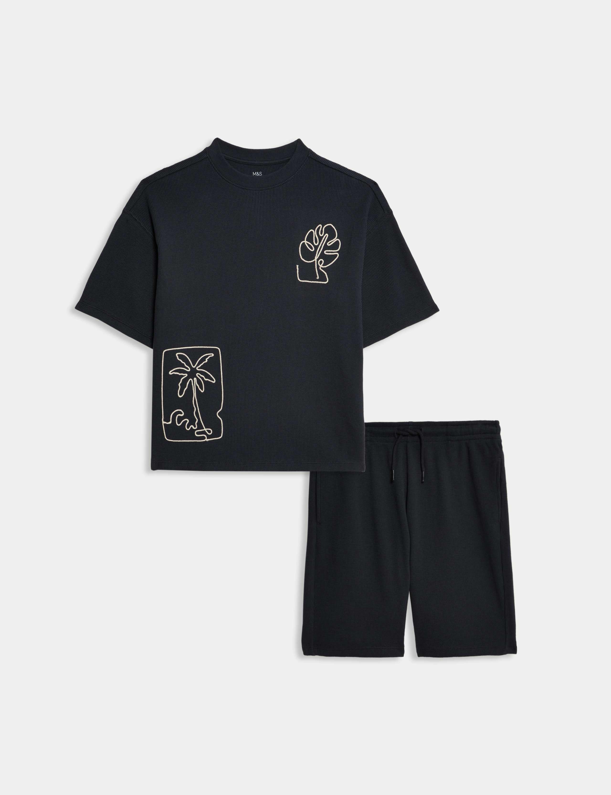 Pure Cotton Palm Print Top & Bottom Outfit (2-16 Yrs) 2 of 2