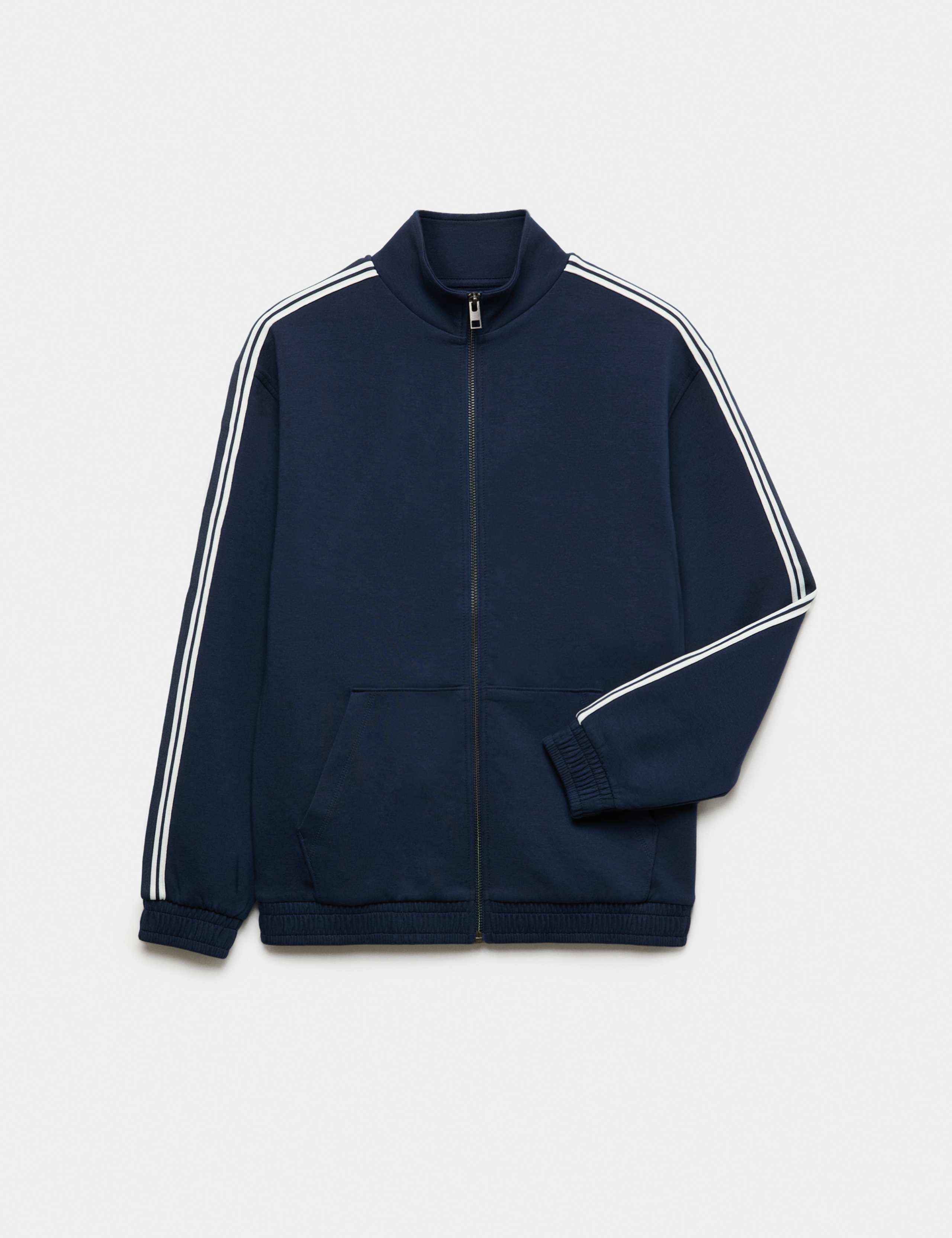 Cotton Rich Striped Zip Sweatshirt (6-16 Yrs) 1 of 1