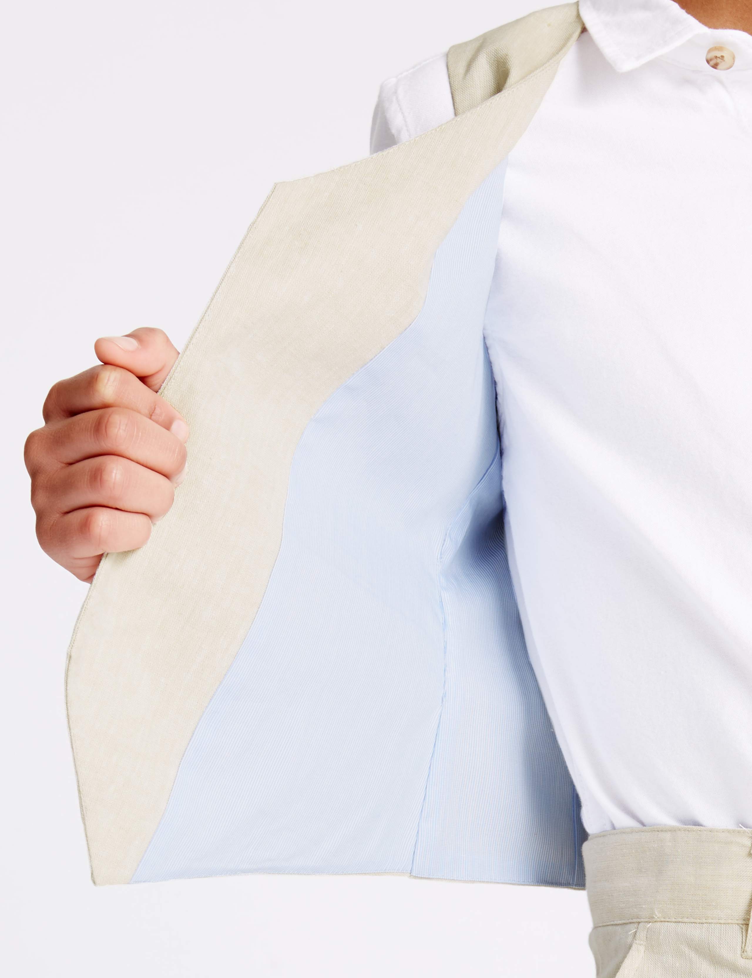 Linen Blend 4 Button Waistcoat (3-14 Years) 4 of 7