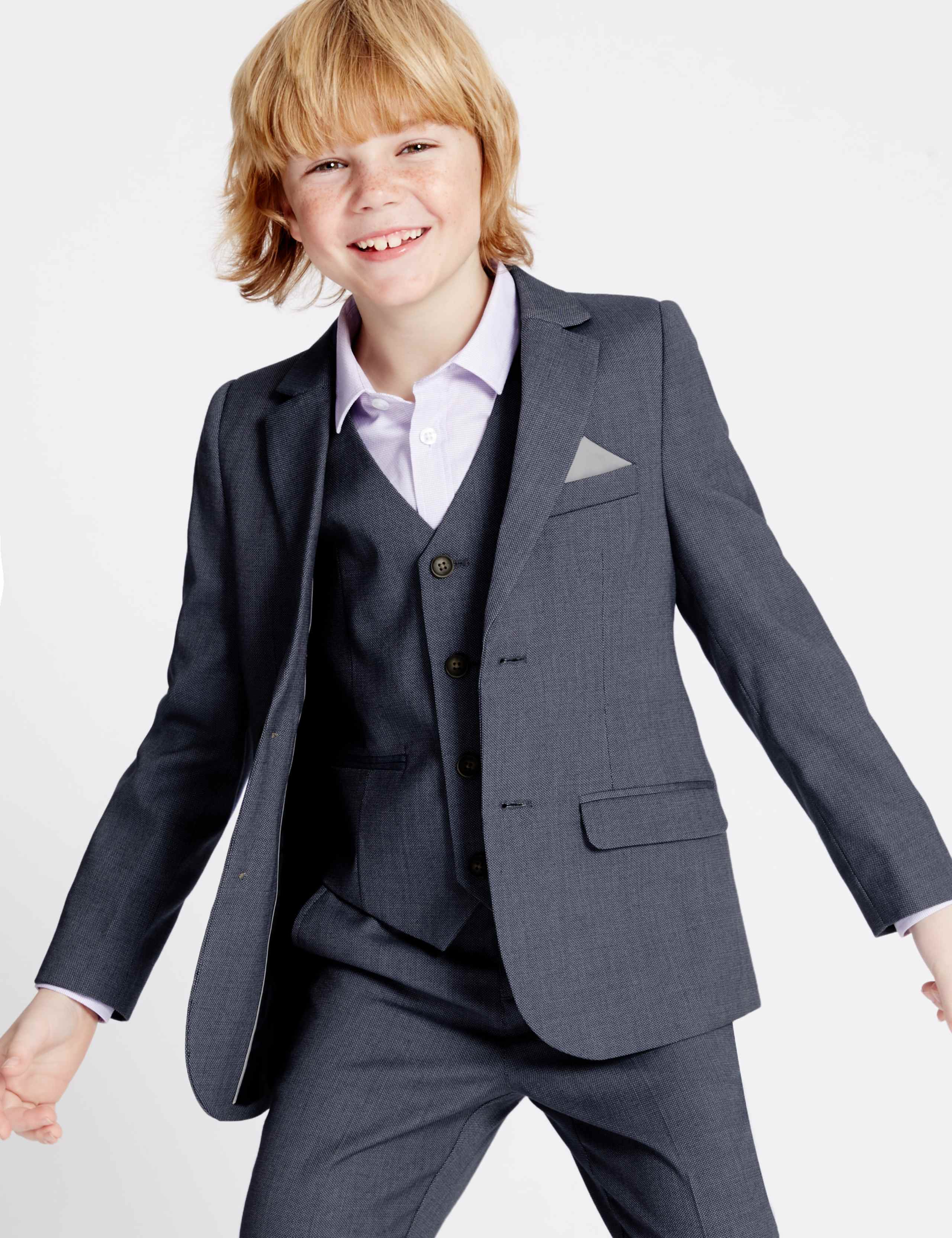 Notch Lapel Textured Blazer (3-14 Years) 1 of 10