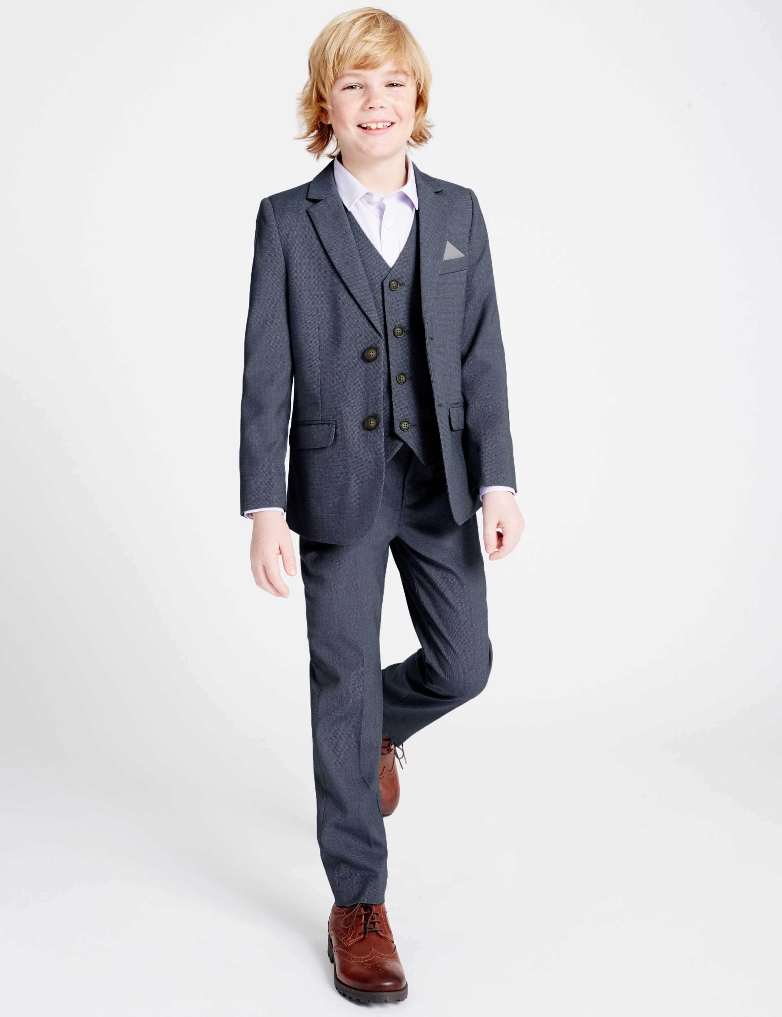 Notch Lapel Textured Blazer (3-14 Years) 3 of 10