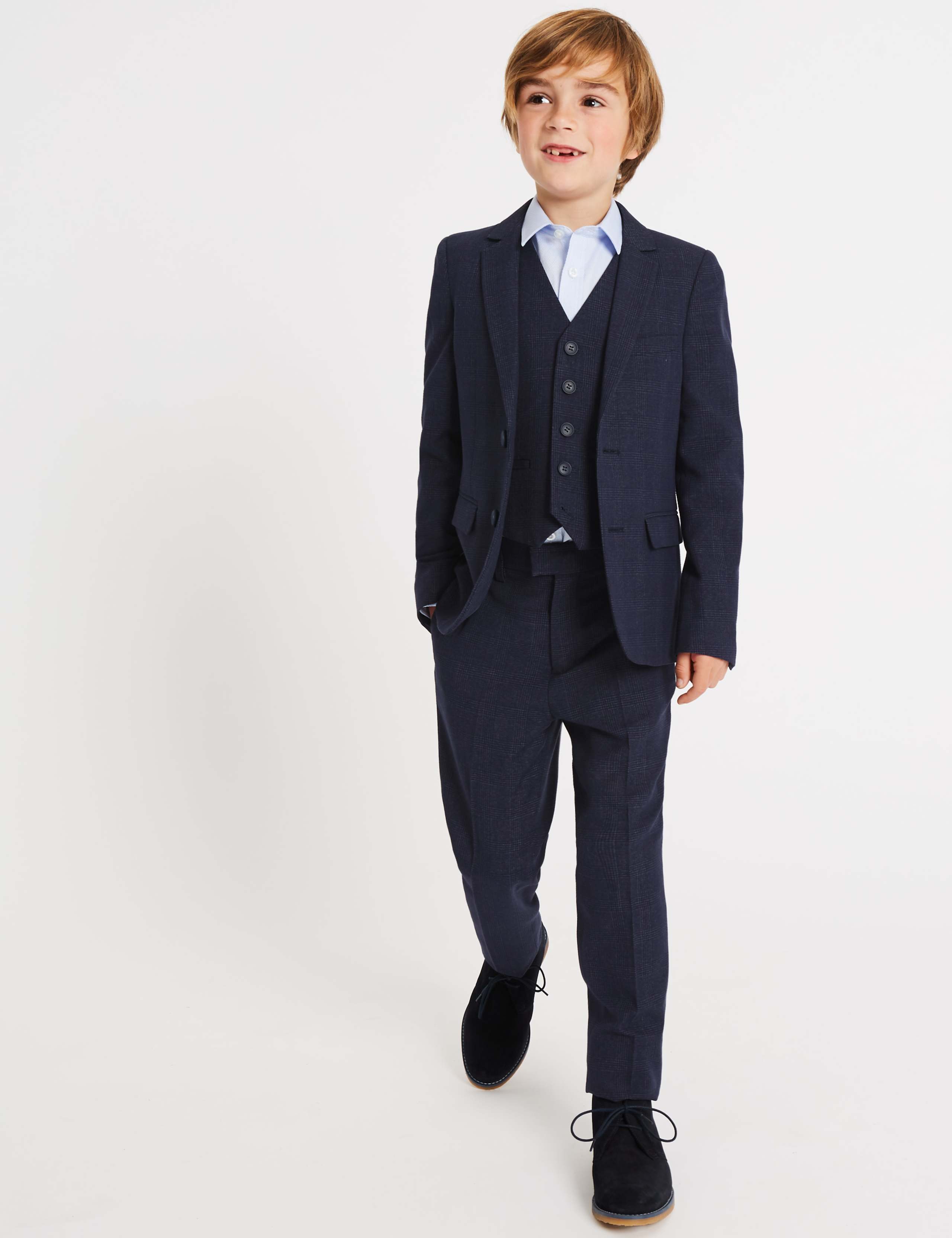 Checked V-Neck Jacket (3-14 Years) 1 of 9