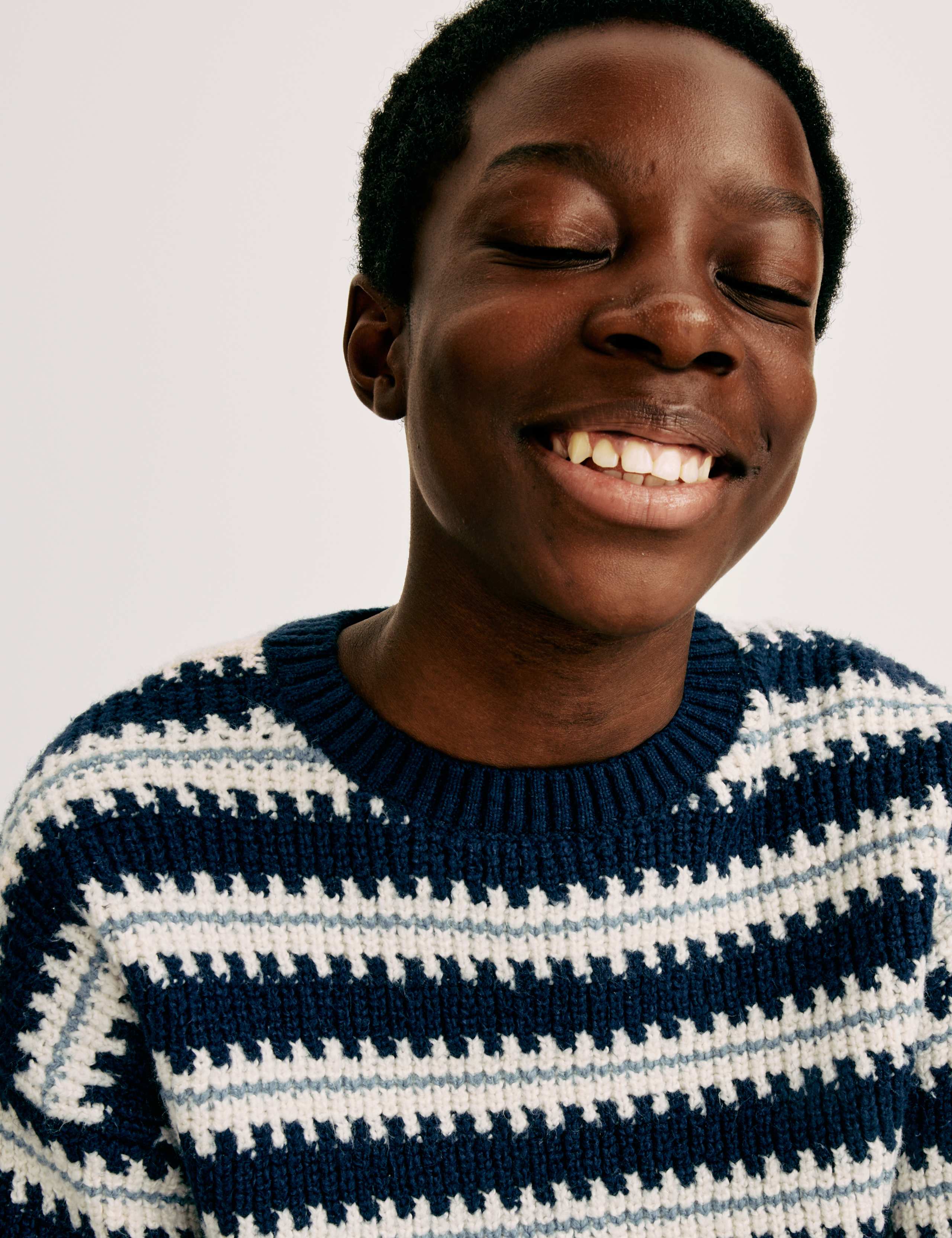 Cotton Rich Striped Knitted Jumper (2-16 Yrs) 1 of 5