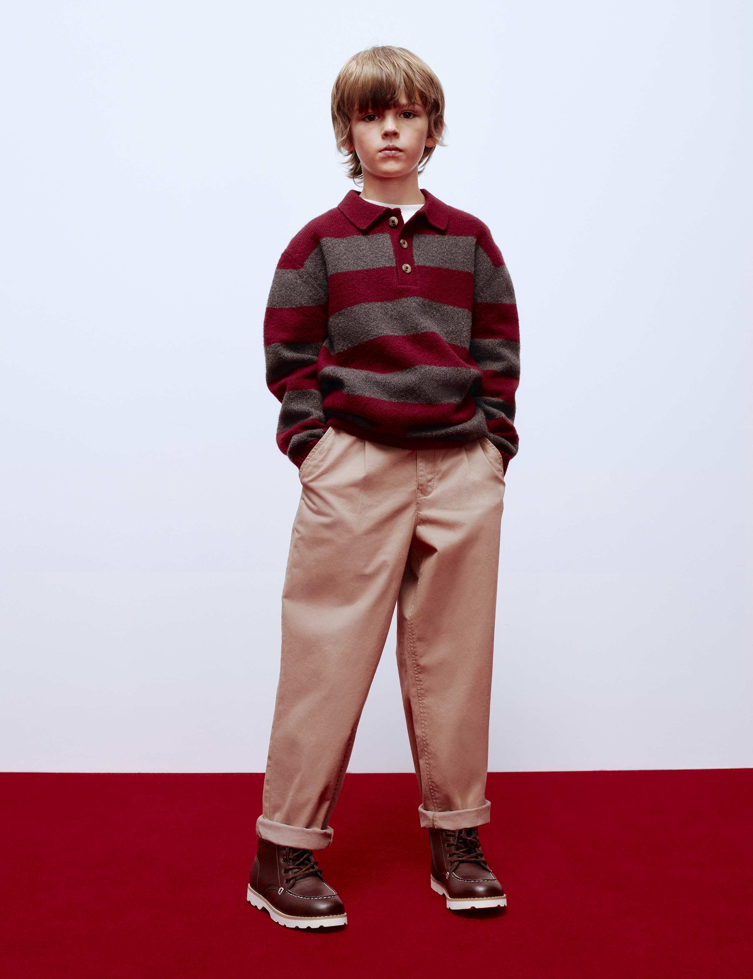 Striped Knitted Rugby Jumper (6-16 Yrs) 1 of 2