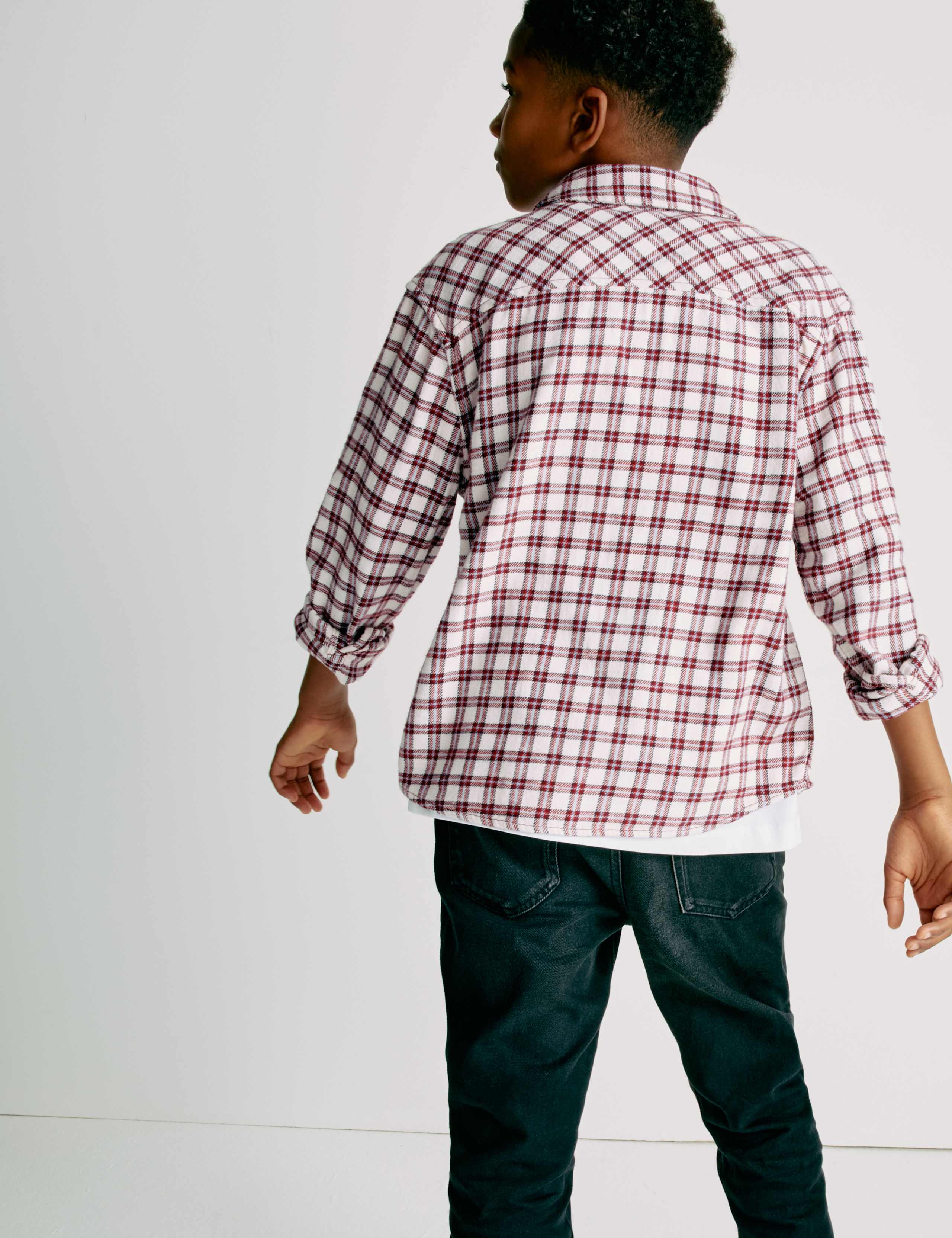 Pure Cotton Micro Checked Shirt (6-16 Yrs) 4 of 5