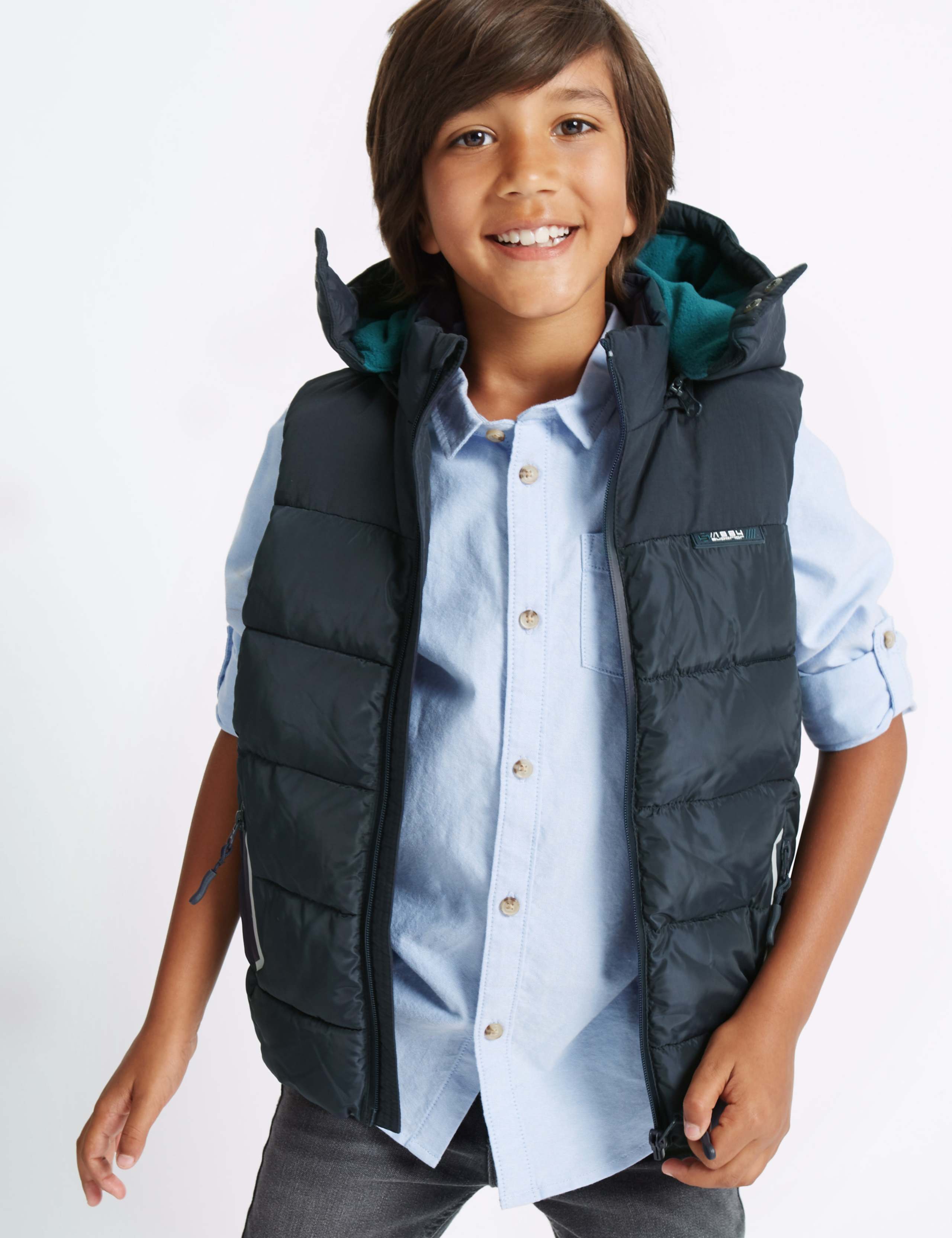 2 Pocket Hooded Gilet with Stormwear™ (3-14 Years) 1 of 6