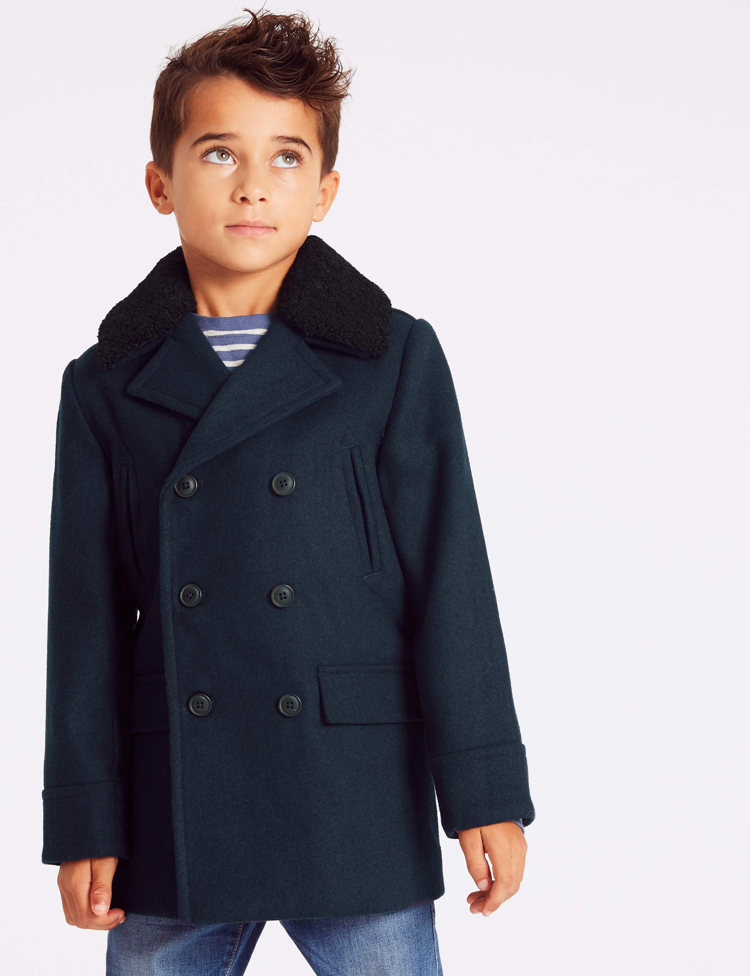 Pea Coat with Wool (3-16 Years) 1 of 5