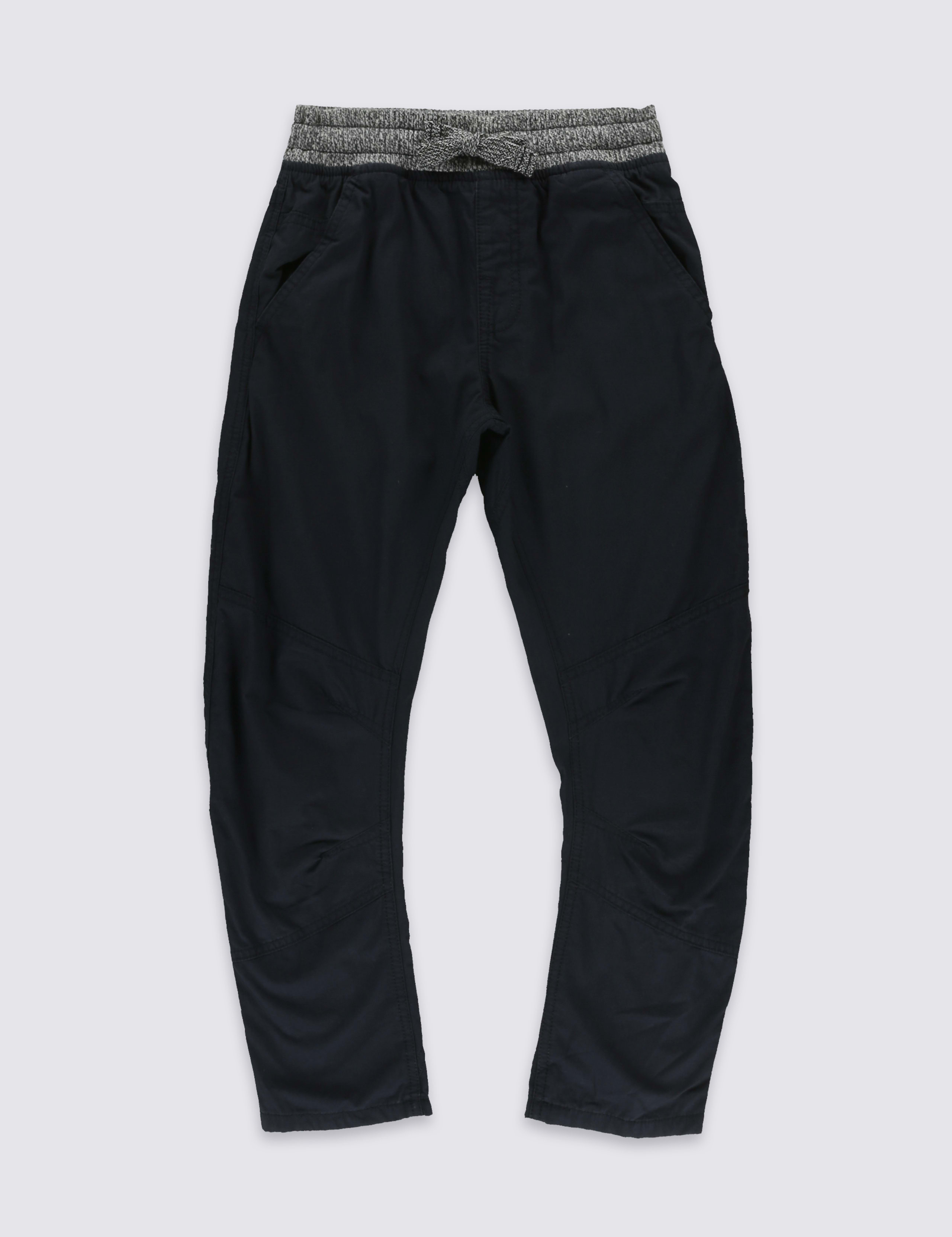 Pure Cotton Navy Trousers (5-14 Years) 2 of 6