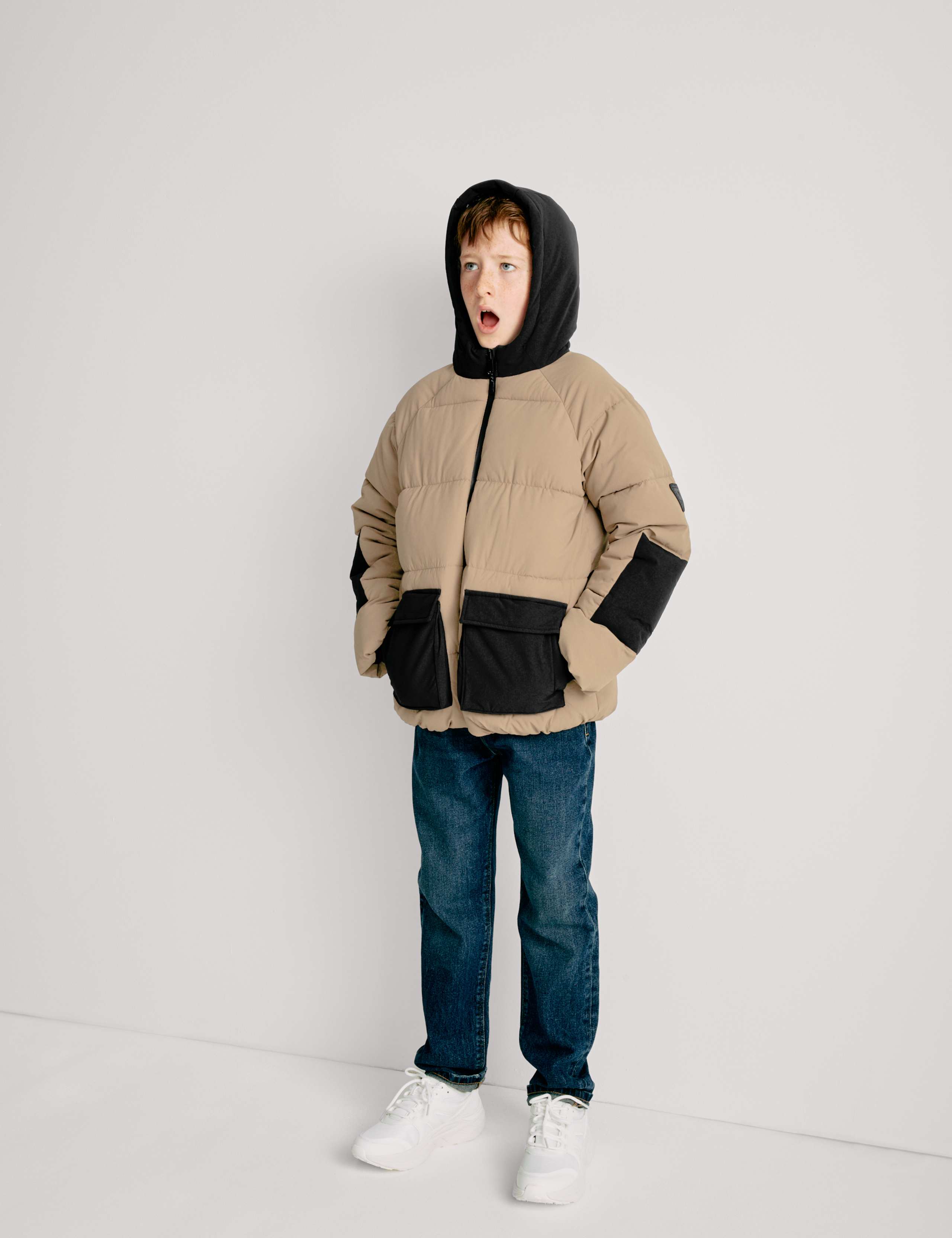 Padded Hooded Colour Block Coat (6-16 Yrs) 4 of 7