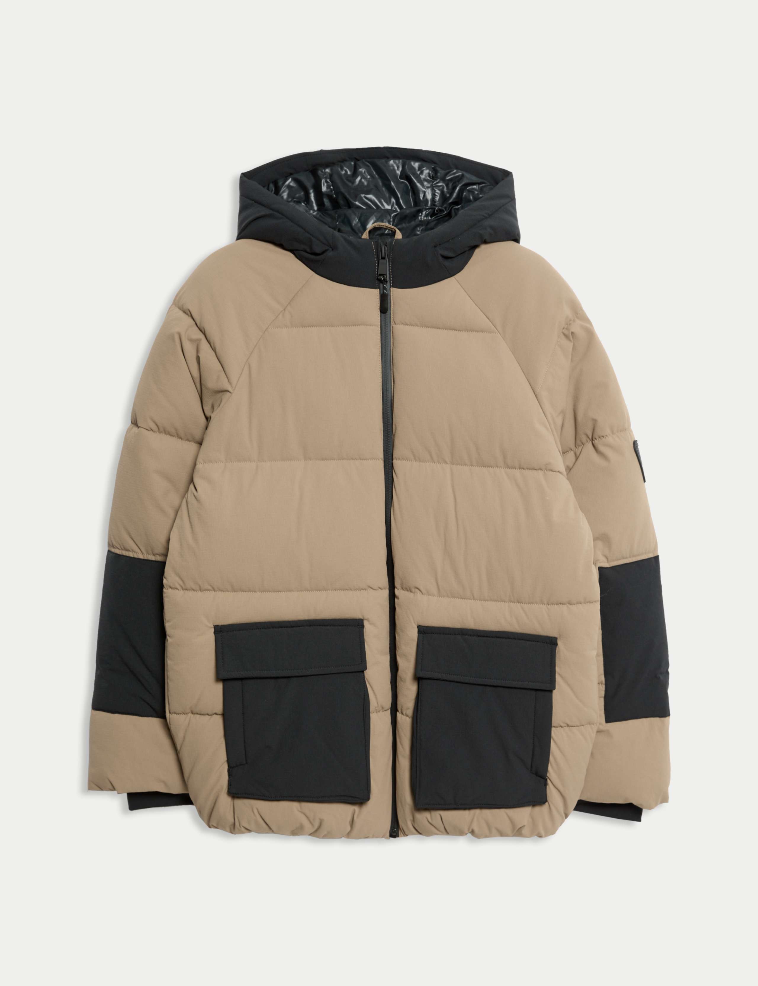 Padded Hooded Colour Block Coat (6-16 Yrs) 2 of 7