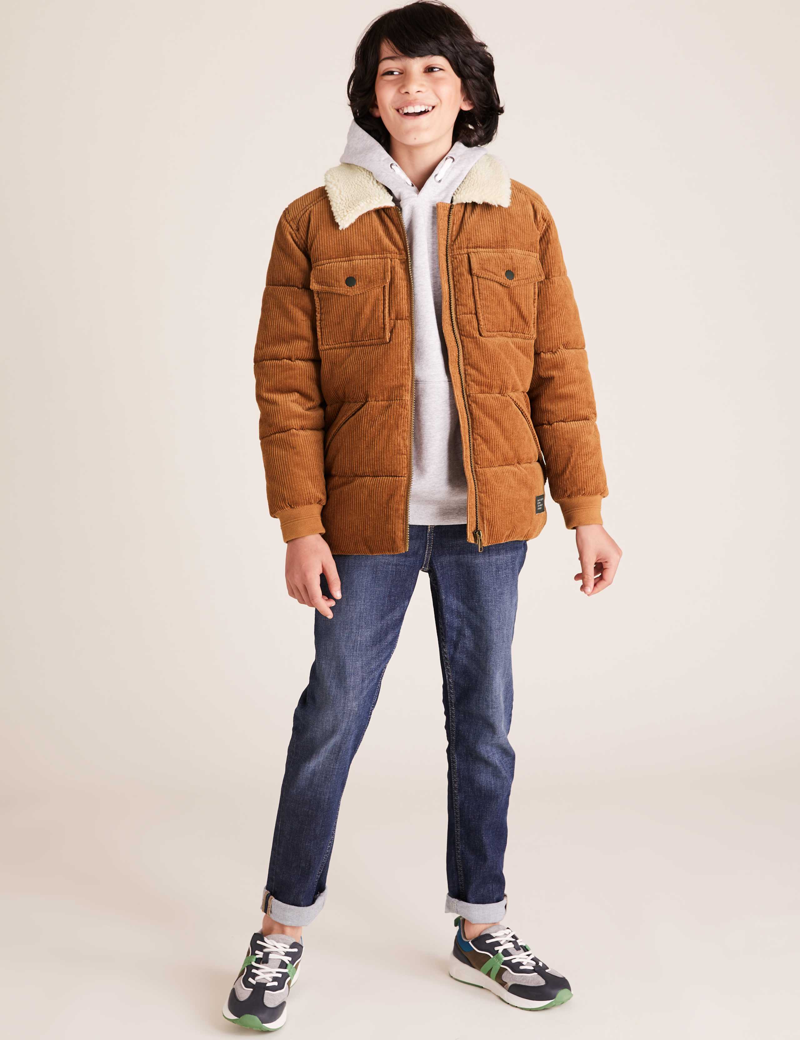 Stormwear™ Cotton Padded Cord Jacket (6-16 Yrs) 1 of 5