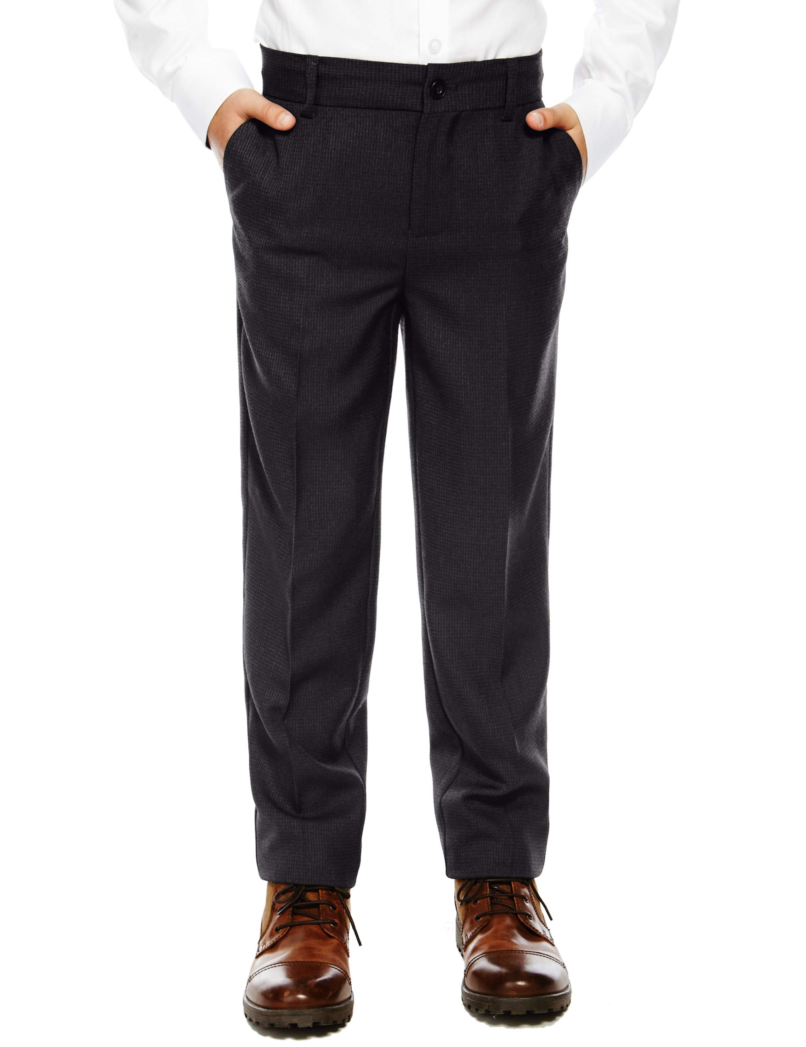 Supercrease™ Adjustable Waist Textured Trousers (5-14 Years) 1 of 4