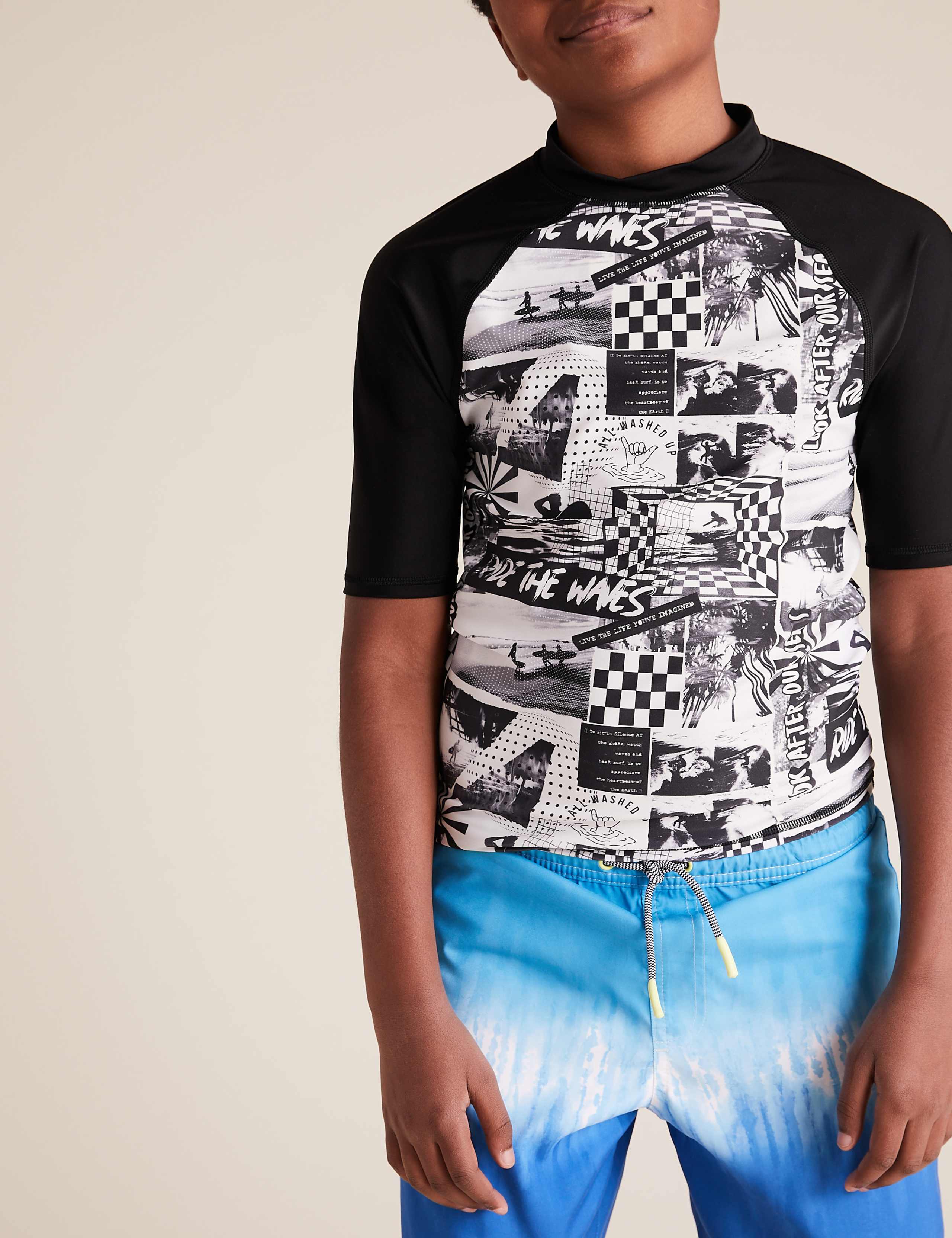 Ride the Waves Photographic Print Rash Vest (6-14 Yrs) 3 of 4