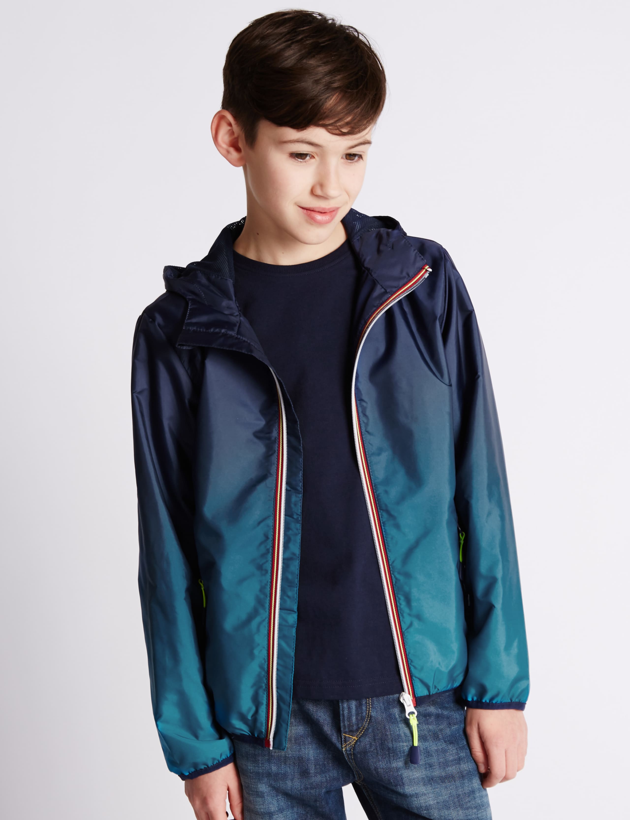 Dip Dye Zip Through Hooded Mac (5-14 Years) 1 of 3
