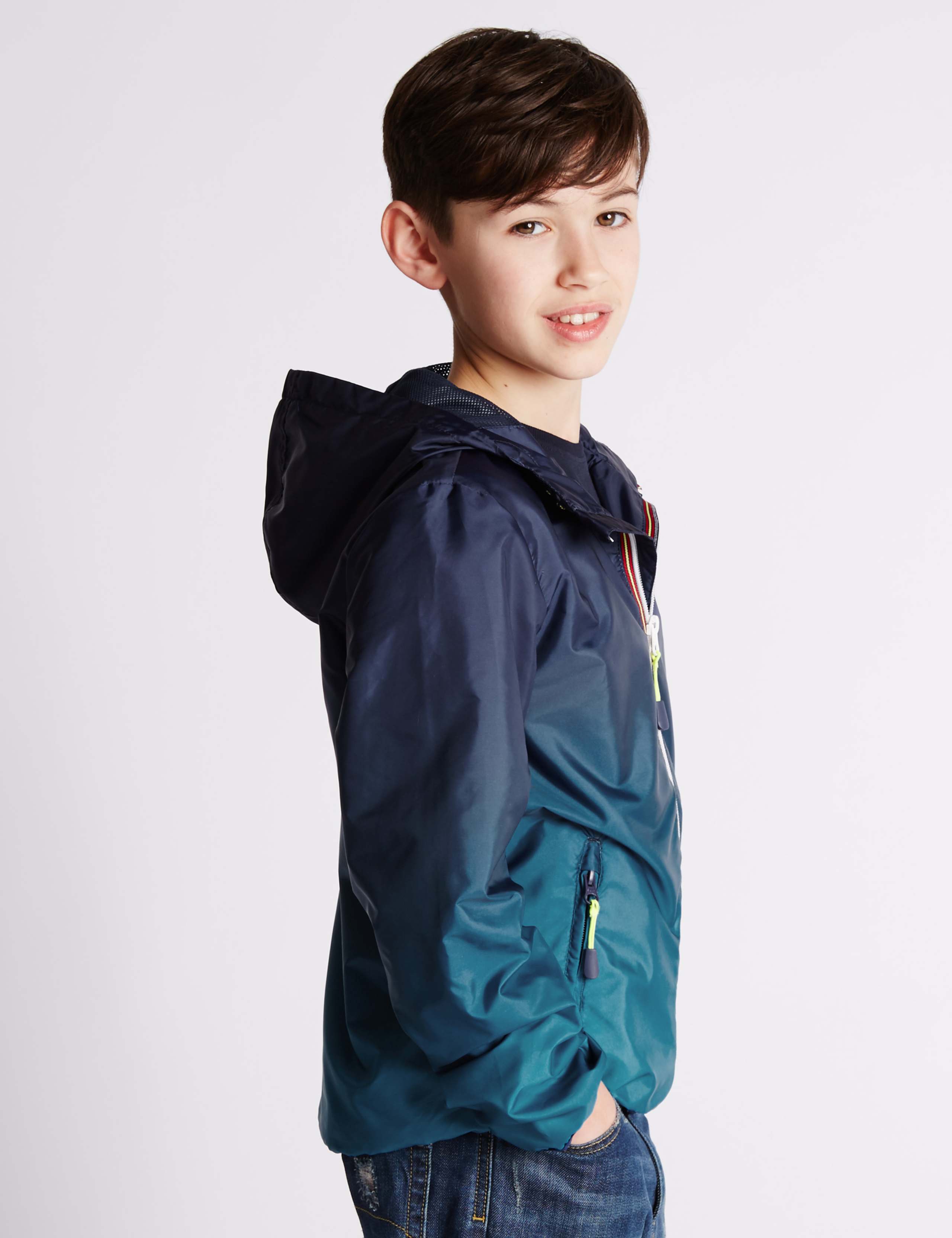 Dip Dye Zip Through Hooded Mac (5-14 Years) 3 of 3