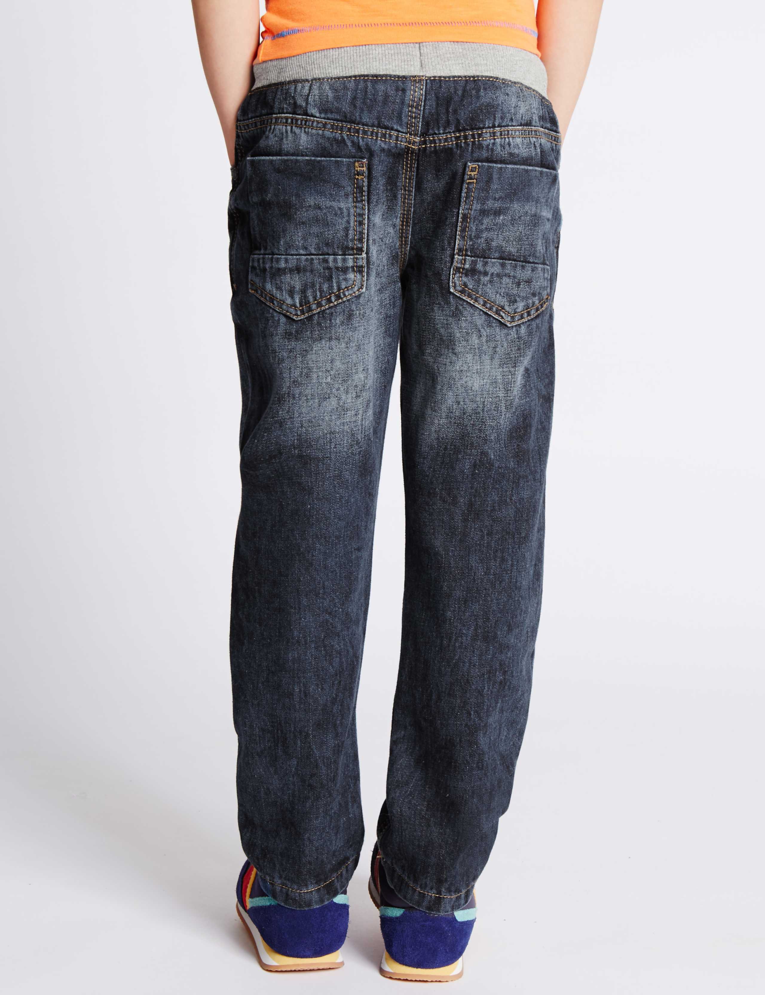 Pure Cotton Pull On Jeans (1-7 Years) 3 of 3