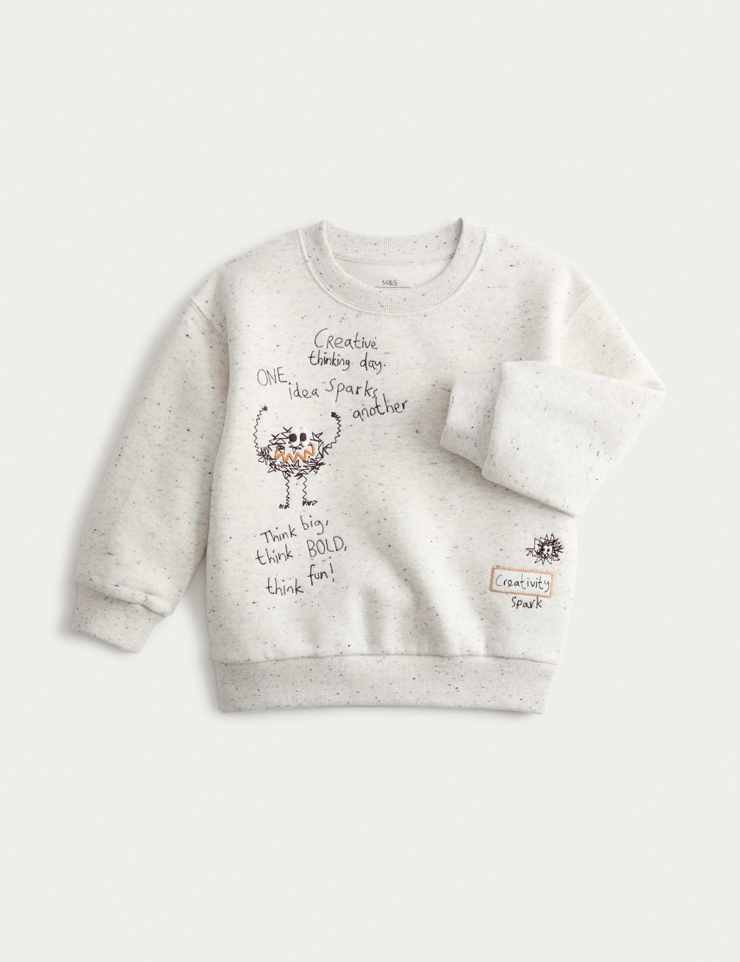 Cotton Rich Creative Embroidered Sweatshirt (3-8 Yrs) 1 of 2