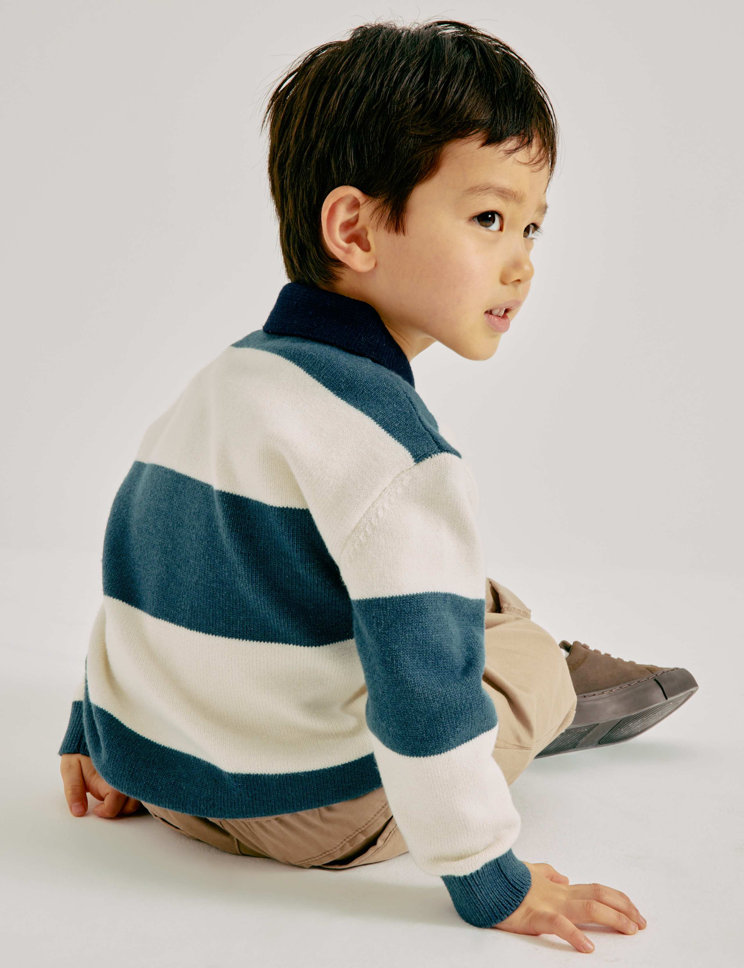 Cotton Blend Knitted Striped Rugby Jumper (2-10 Yrs) 5 of 5